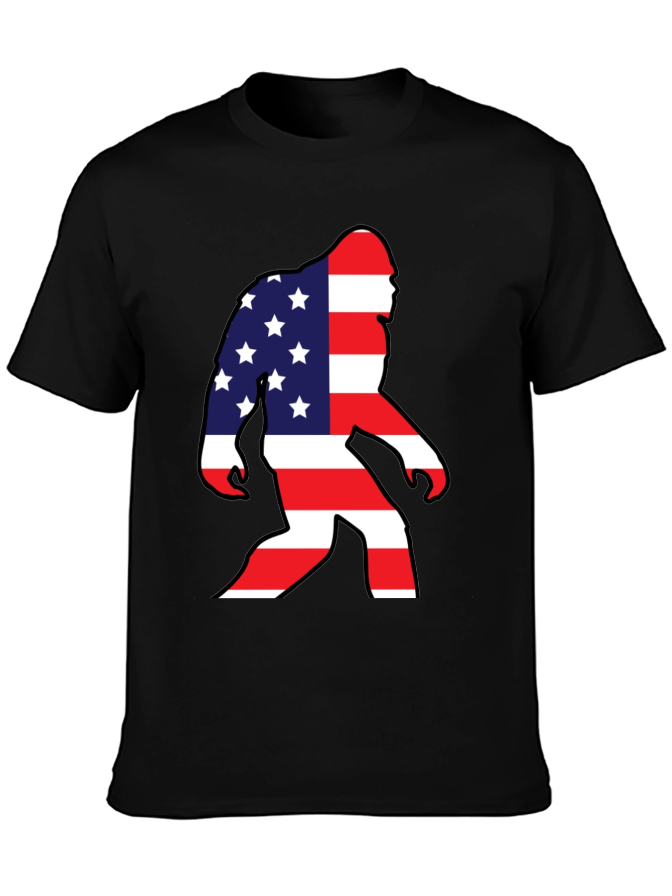 American Flag Bigfoot T-Shirt Patriotic USA Sasquatch Tee