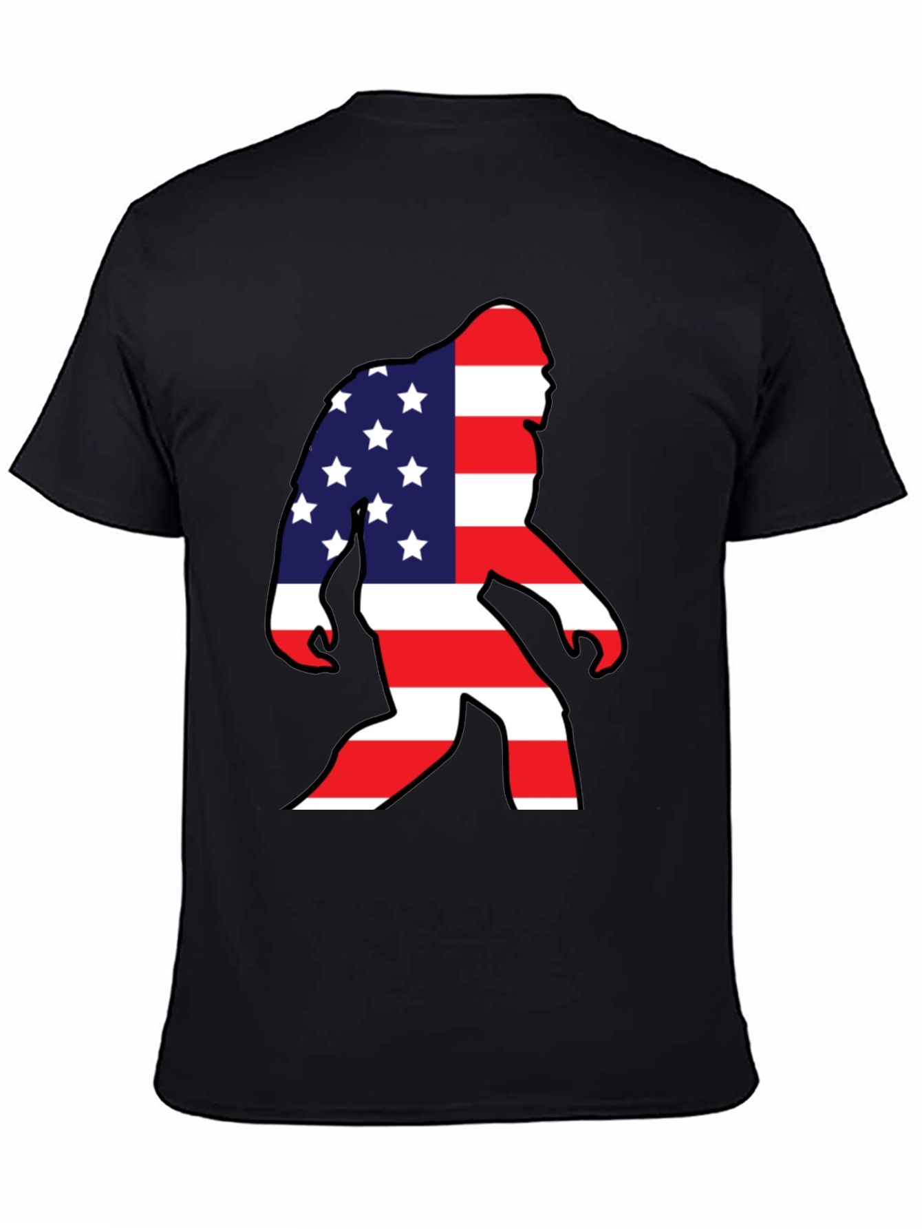 American Flag Bigfoot T-Shirt Patriotic USA Sasquatch Tee