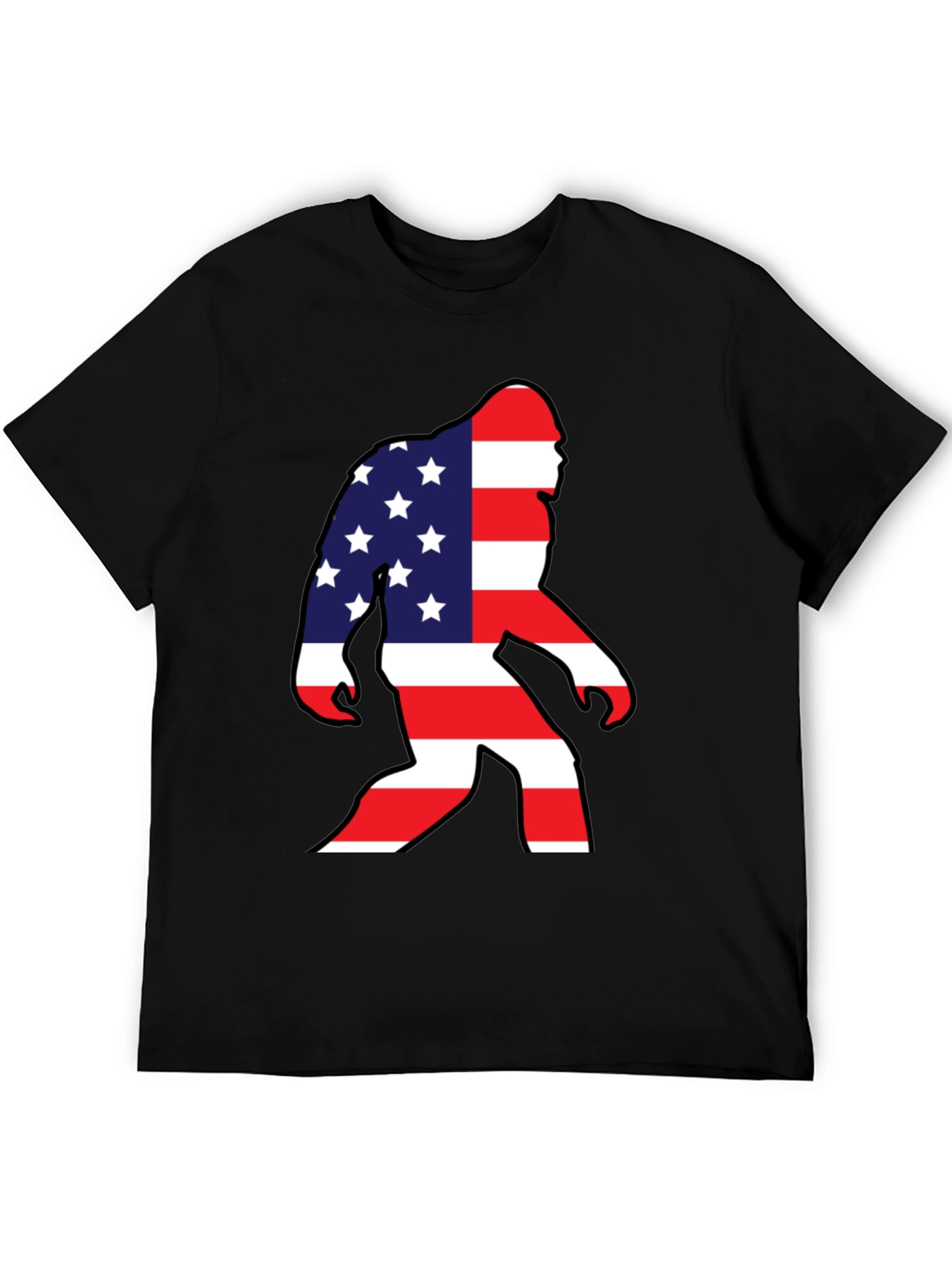 American Flag Bigfoot T-Shirt Patriotic USA Sasquatch Tee