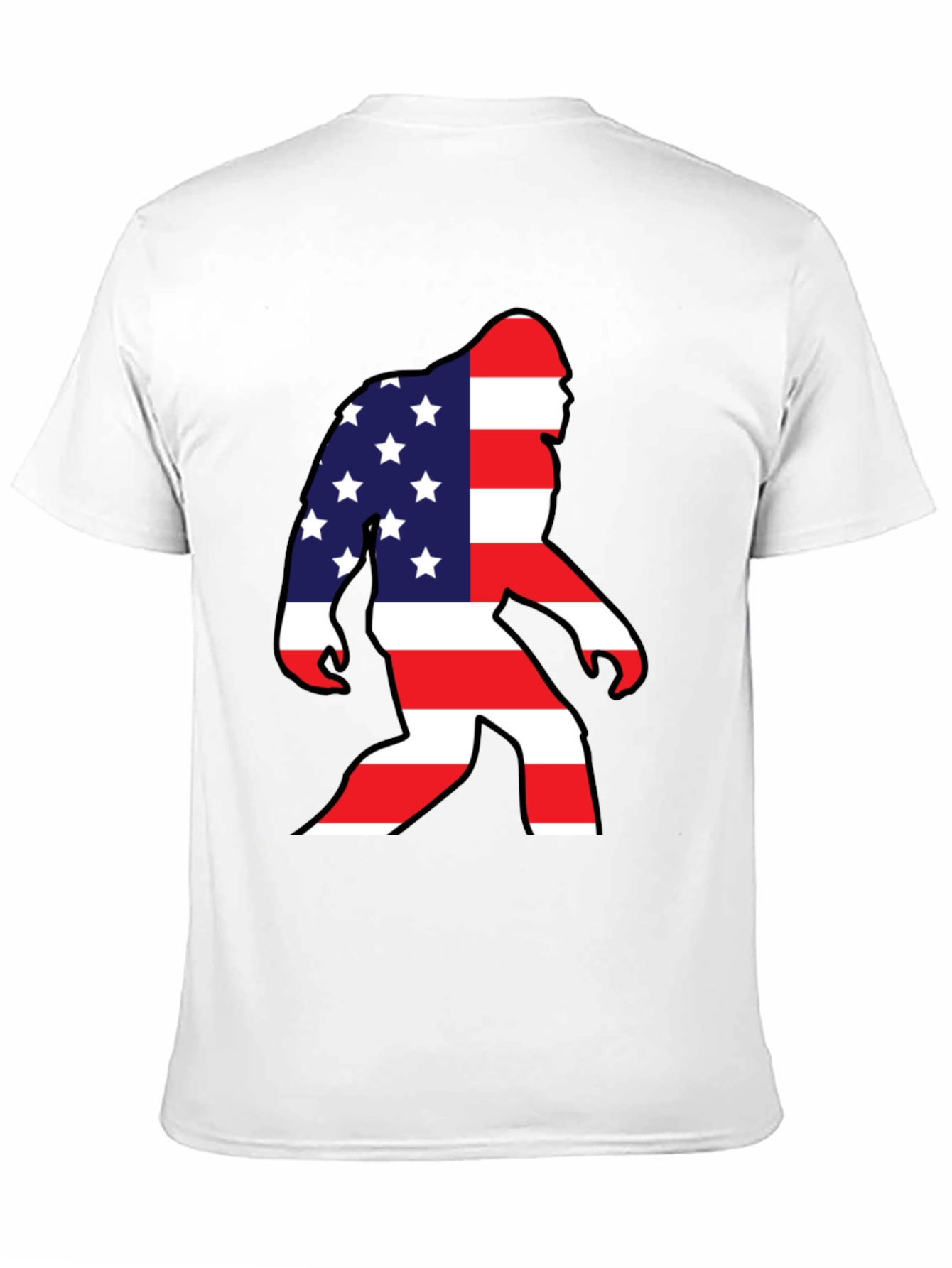 American Flag Bigfoot T-Shirt Patriotic USA Sasquatch Tee