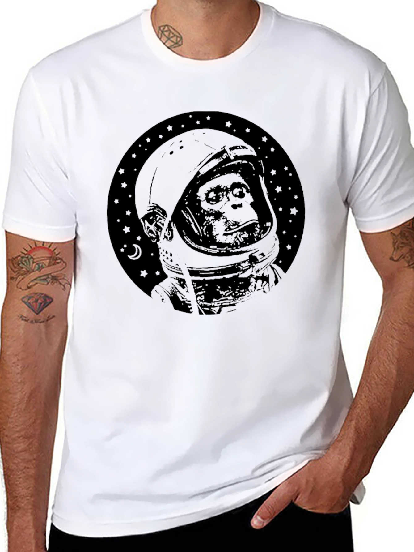 Astro Chimp Graphic Tee - Space Monkey T-Shirt