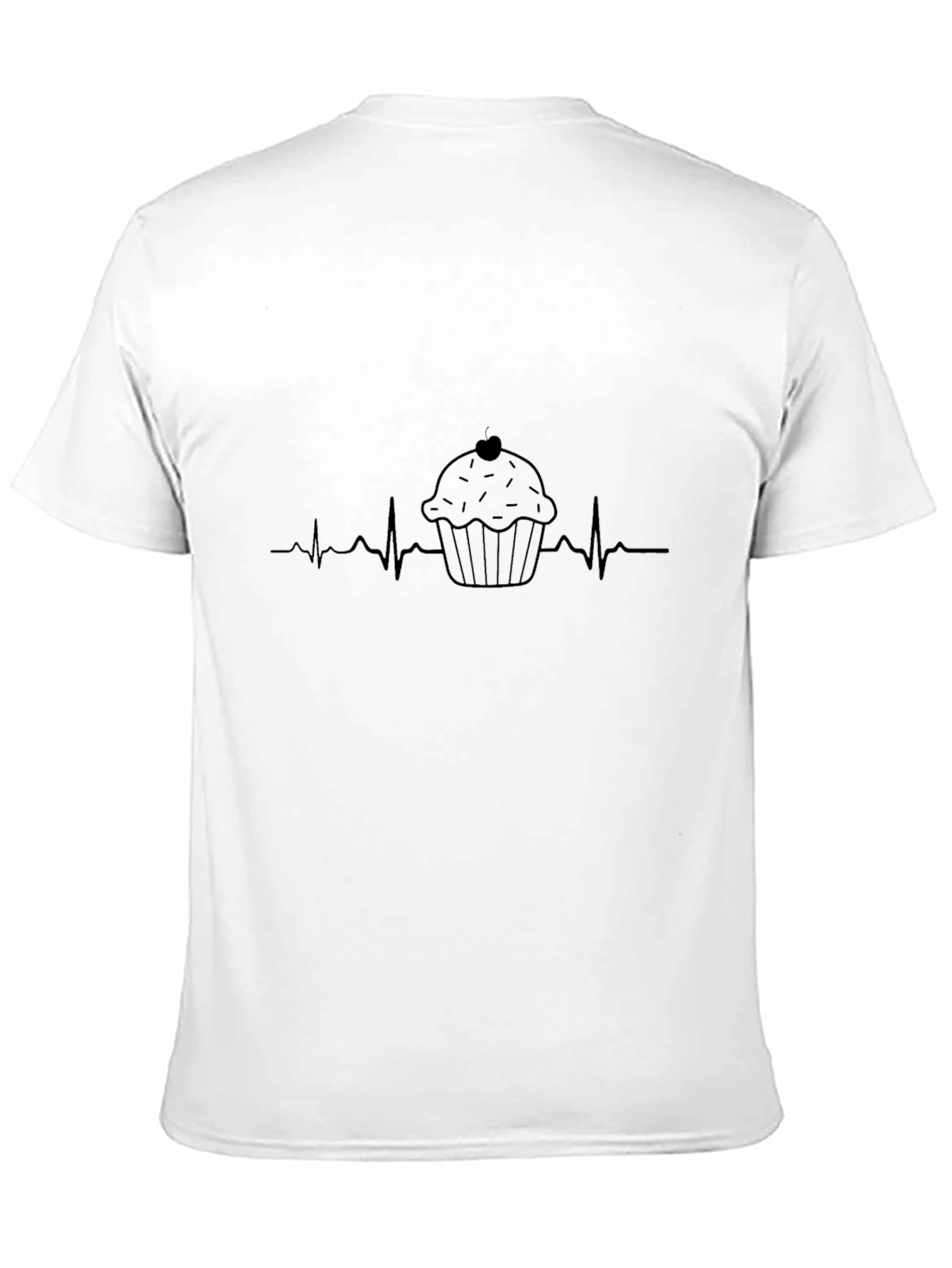 Cupcake Heartbeat Black T-Shirt