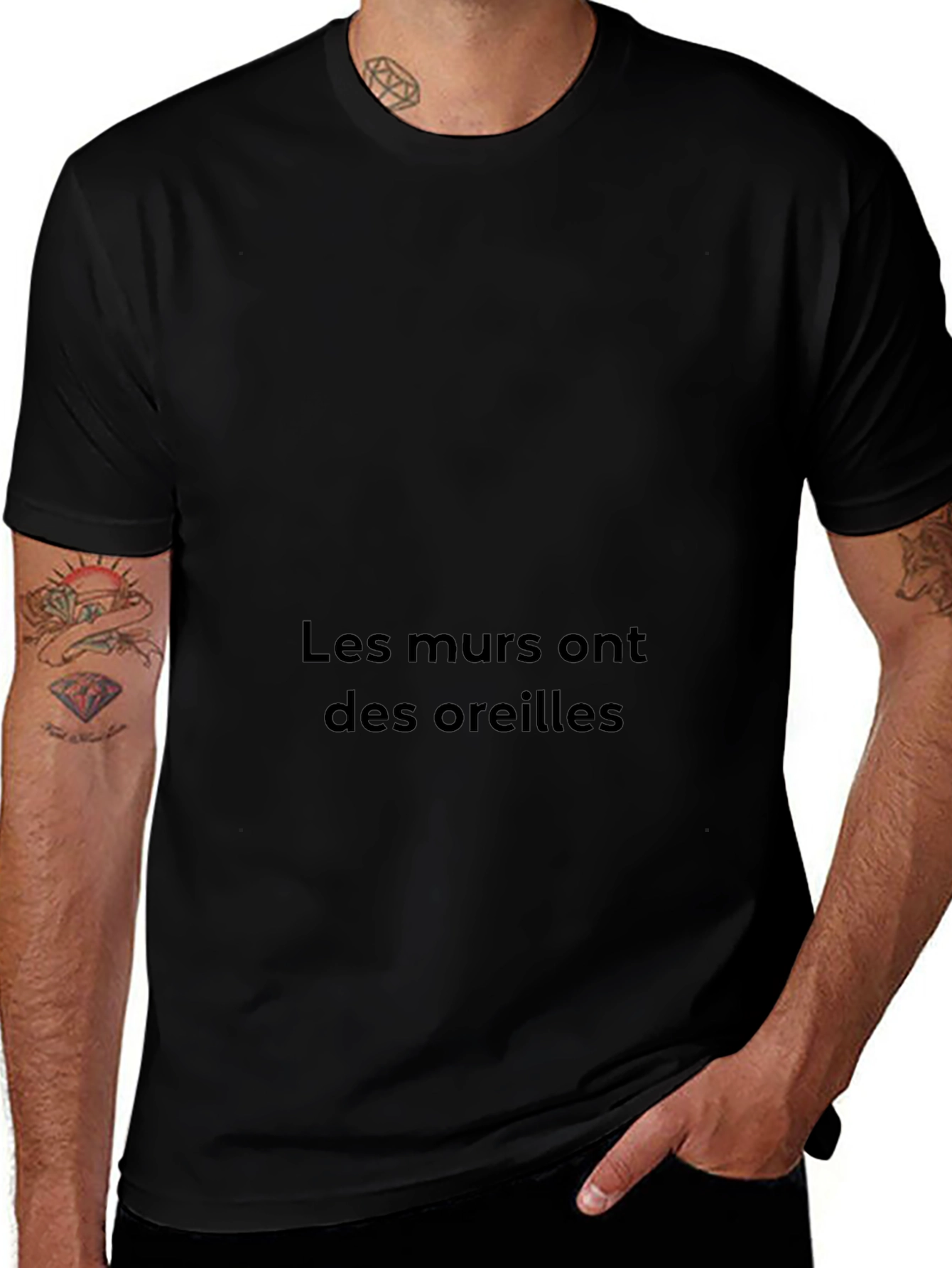 Les Murs Ont Des Oreilles Black T-Shirt