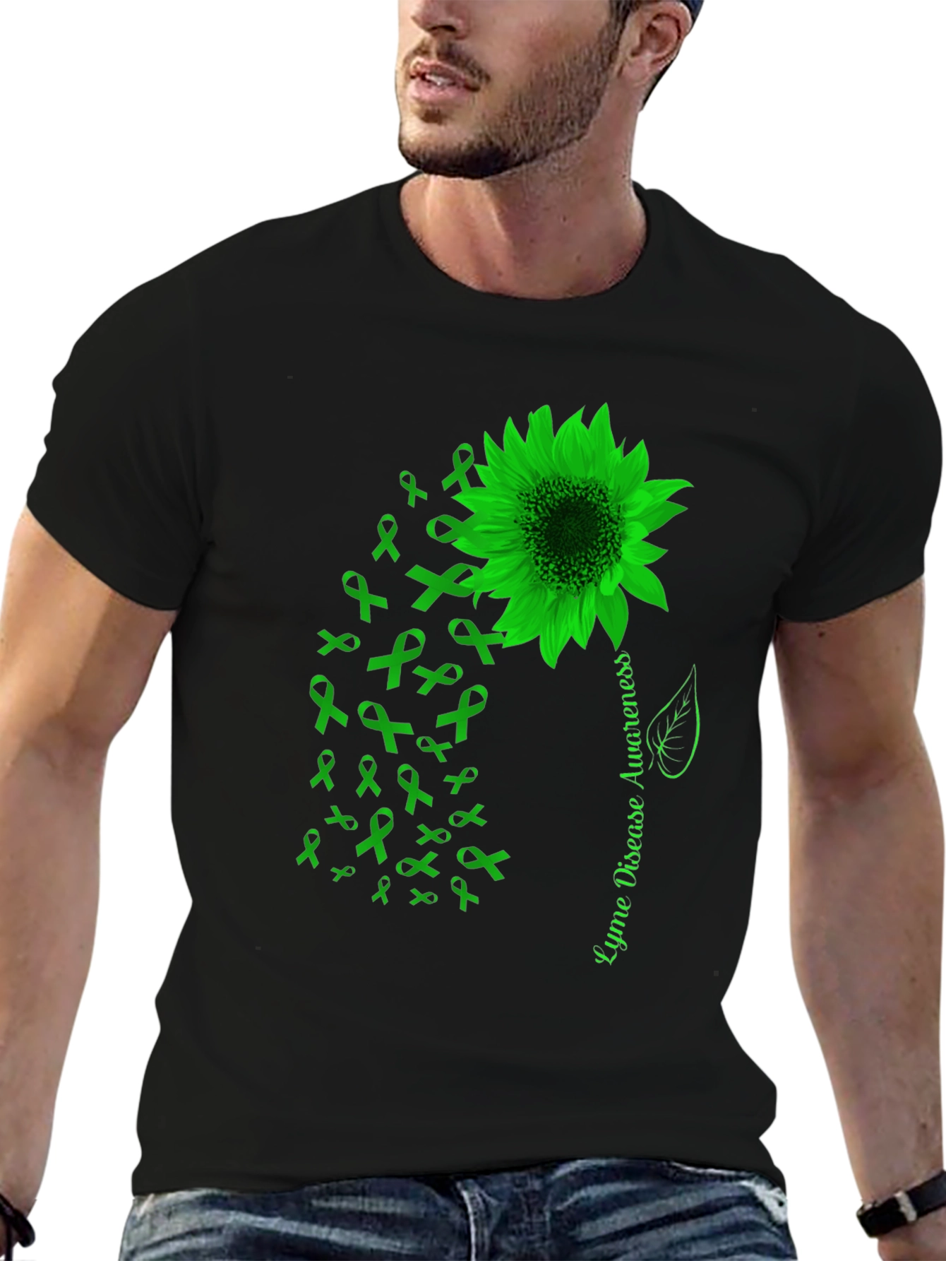 Lyme Disease Awareness Sunflower Ribbon T-Shirt