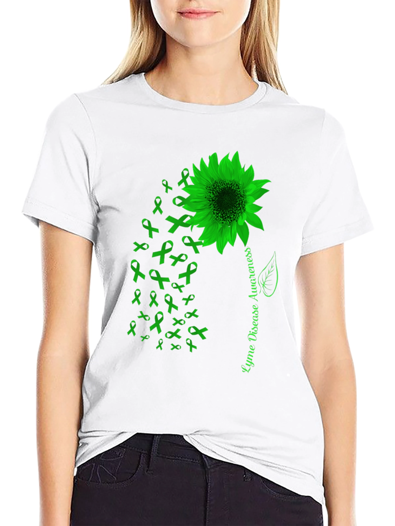 Lyme Disease Awareness Sunflower Ribbon T-Shirt