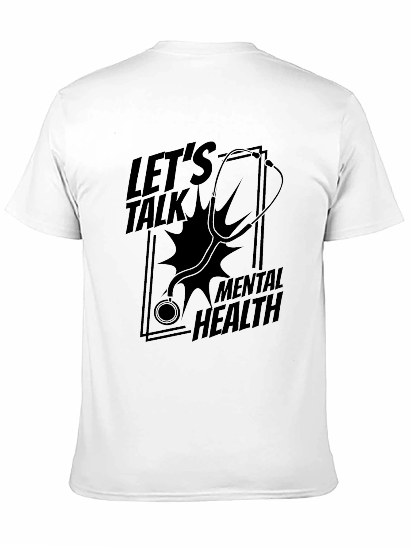 Lets Talk Mental Health Black Graphic T-Shirt