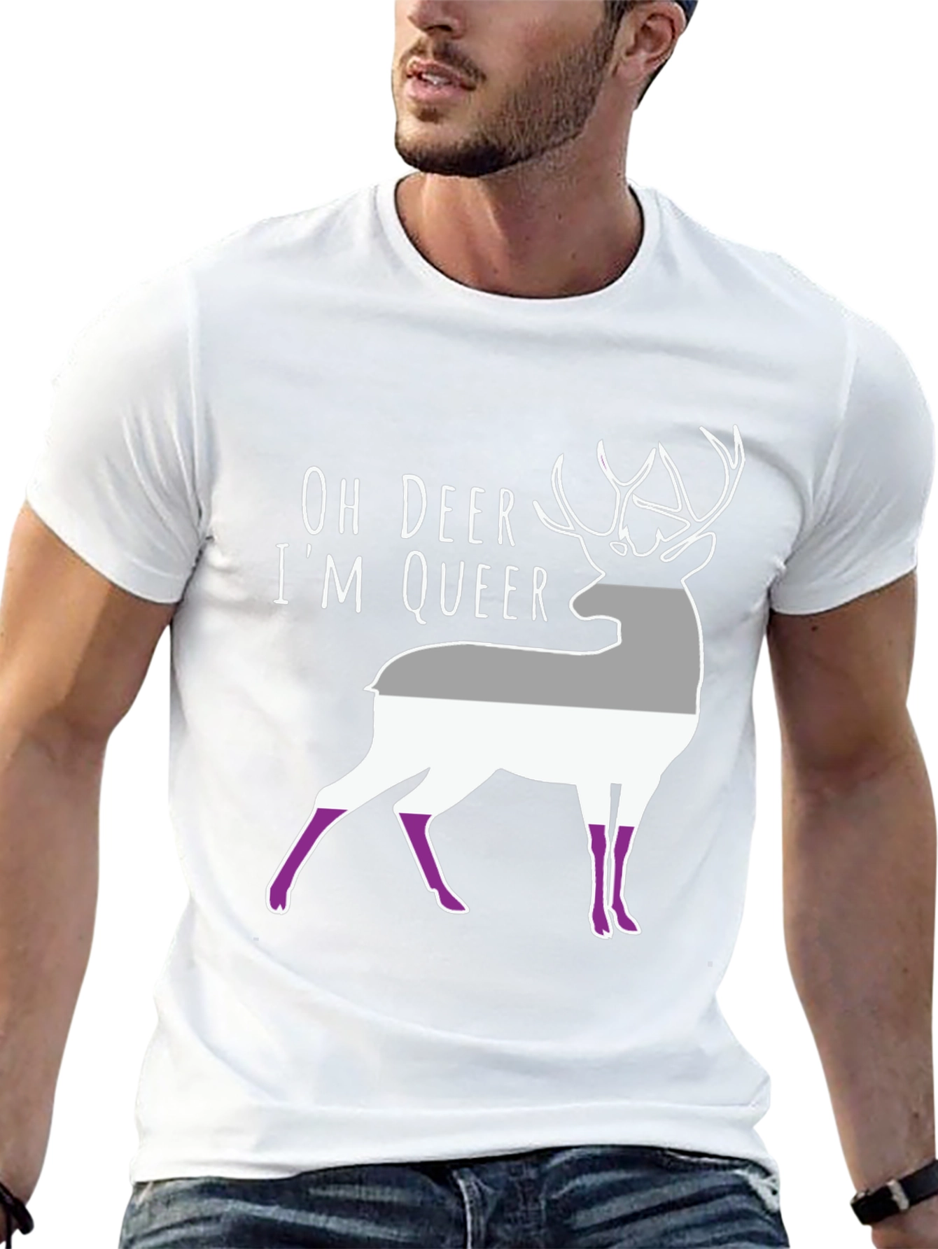 Oh Deer Im Queer Asexual Pride T-Shirt