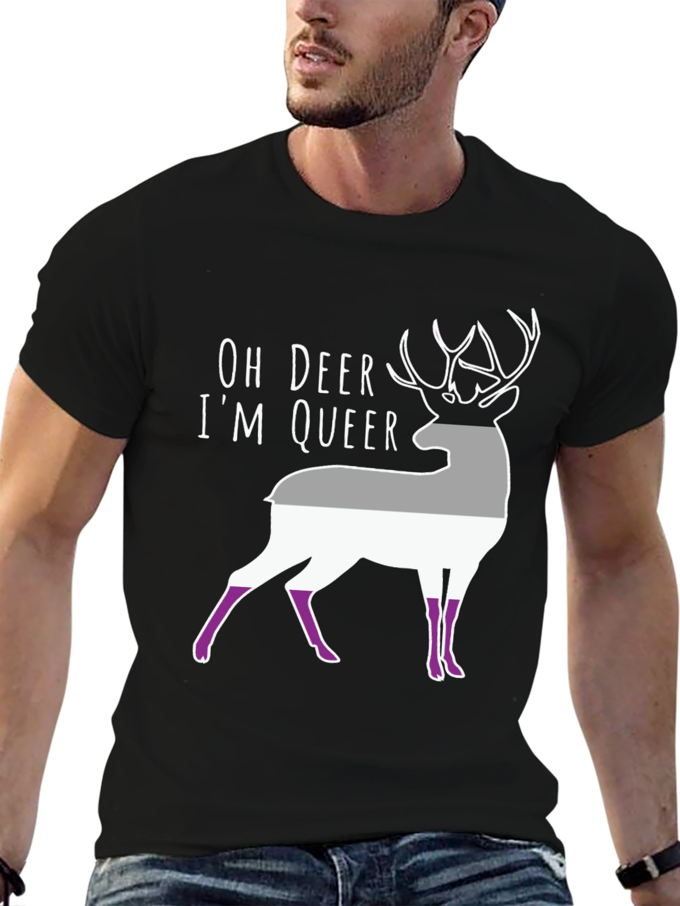 Oh Deer Im Queer Asexual Pride T-Shirt