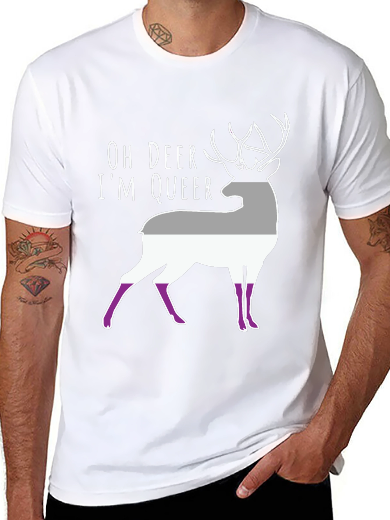 Oh Deer Im Queer Asexual Pride T-Shirt