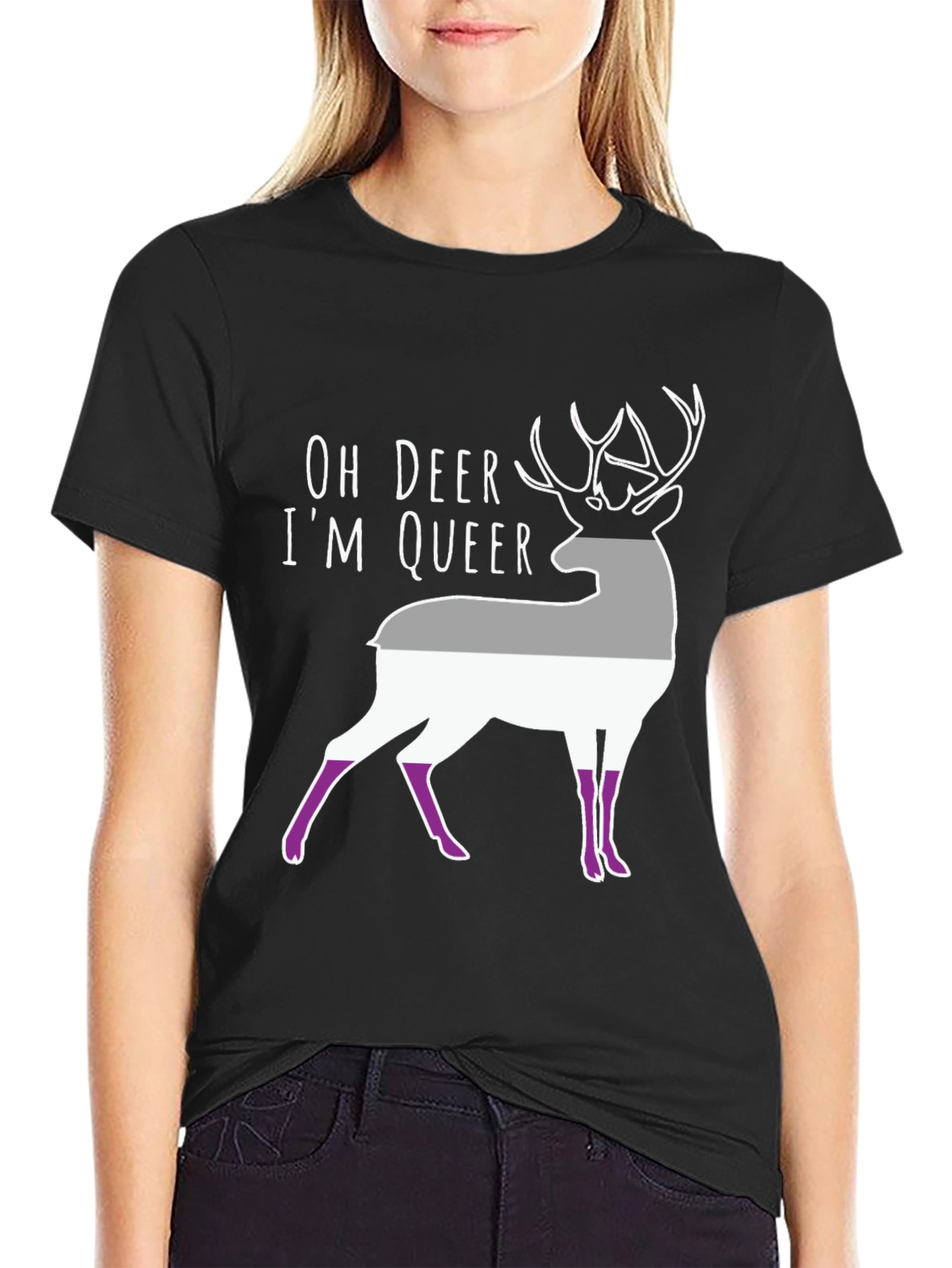 Oh Deer Im Queer Asexual Pride T-Shirt
