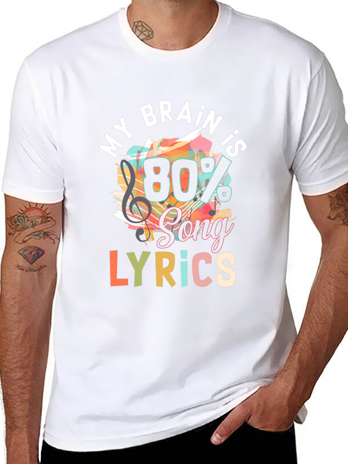 My Brain is 80% Song Lyrics T-Shirt