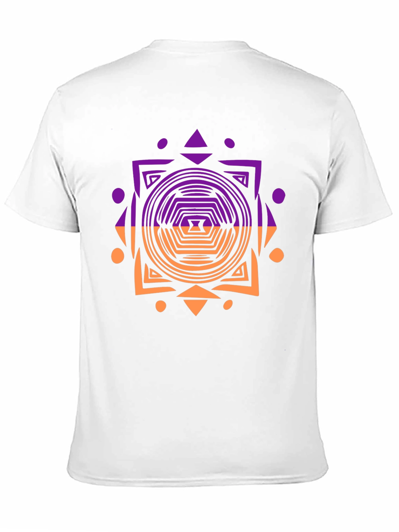 Geometric Patterned Mens Black T-Shirt