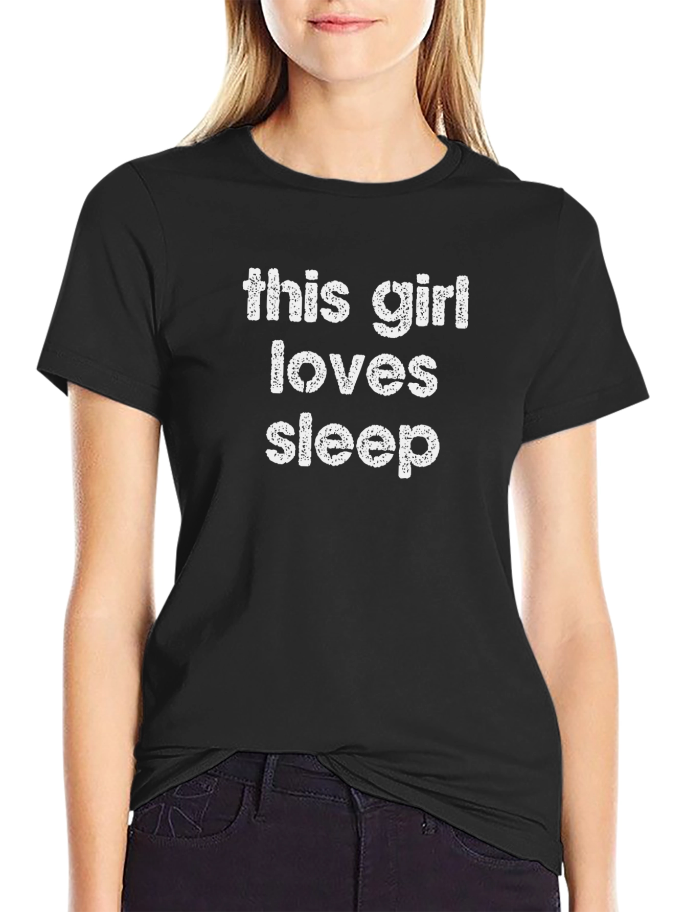 This Girl Loves Sleep Funny Graphic Tee