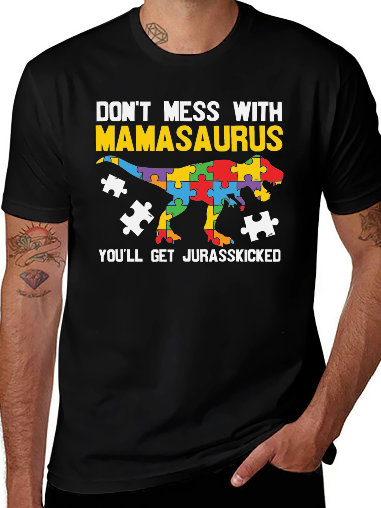Mamasaurus Autism Awareness T-Shirt
