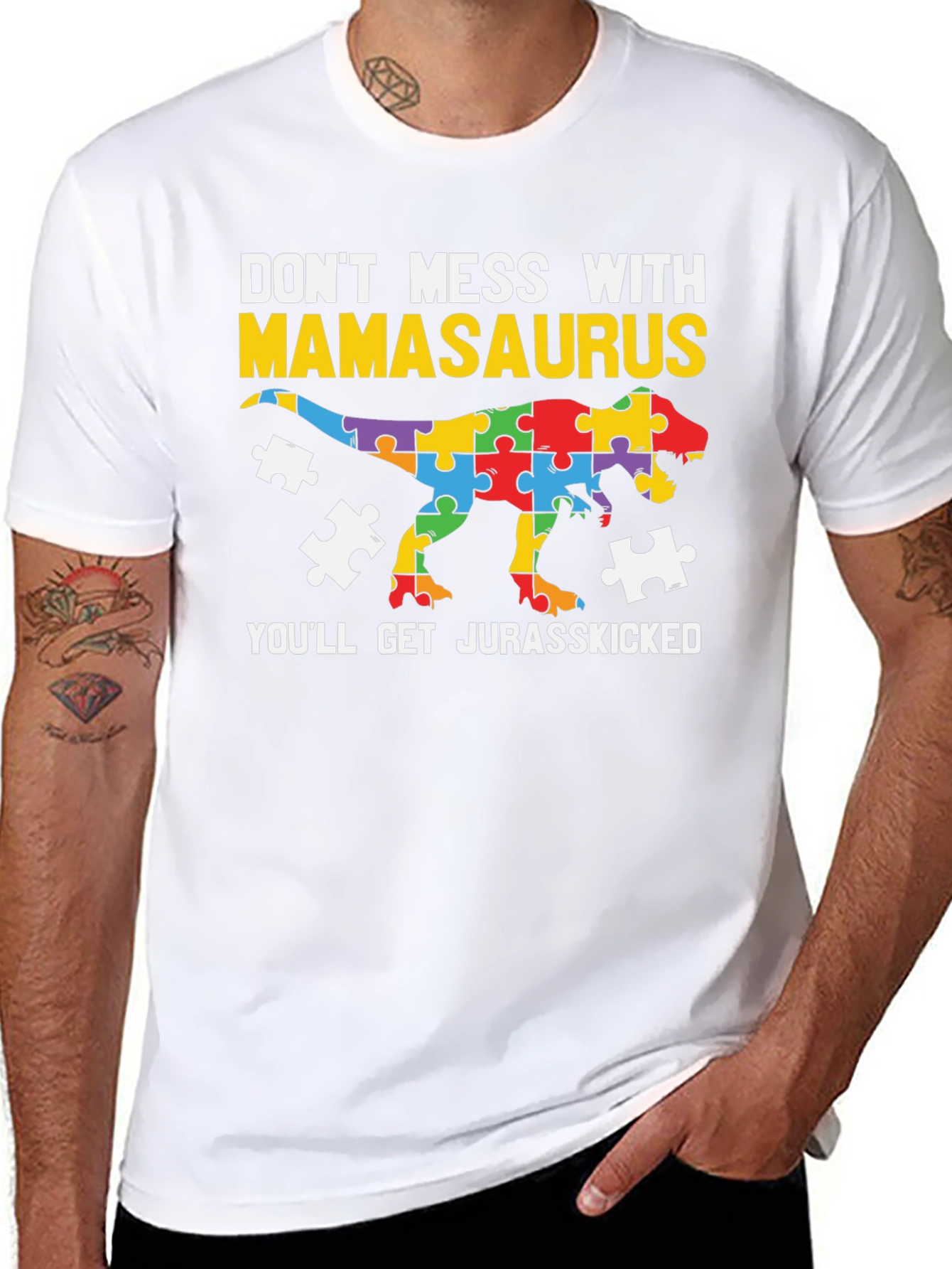 Mamasaurus Autism Awareness T-Shirt