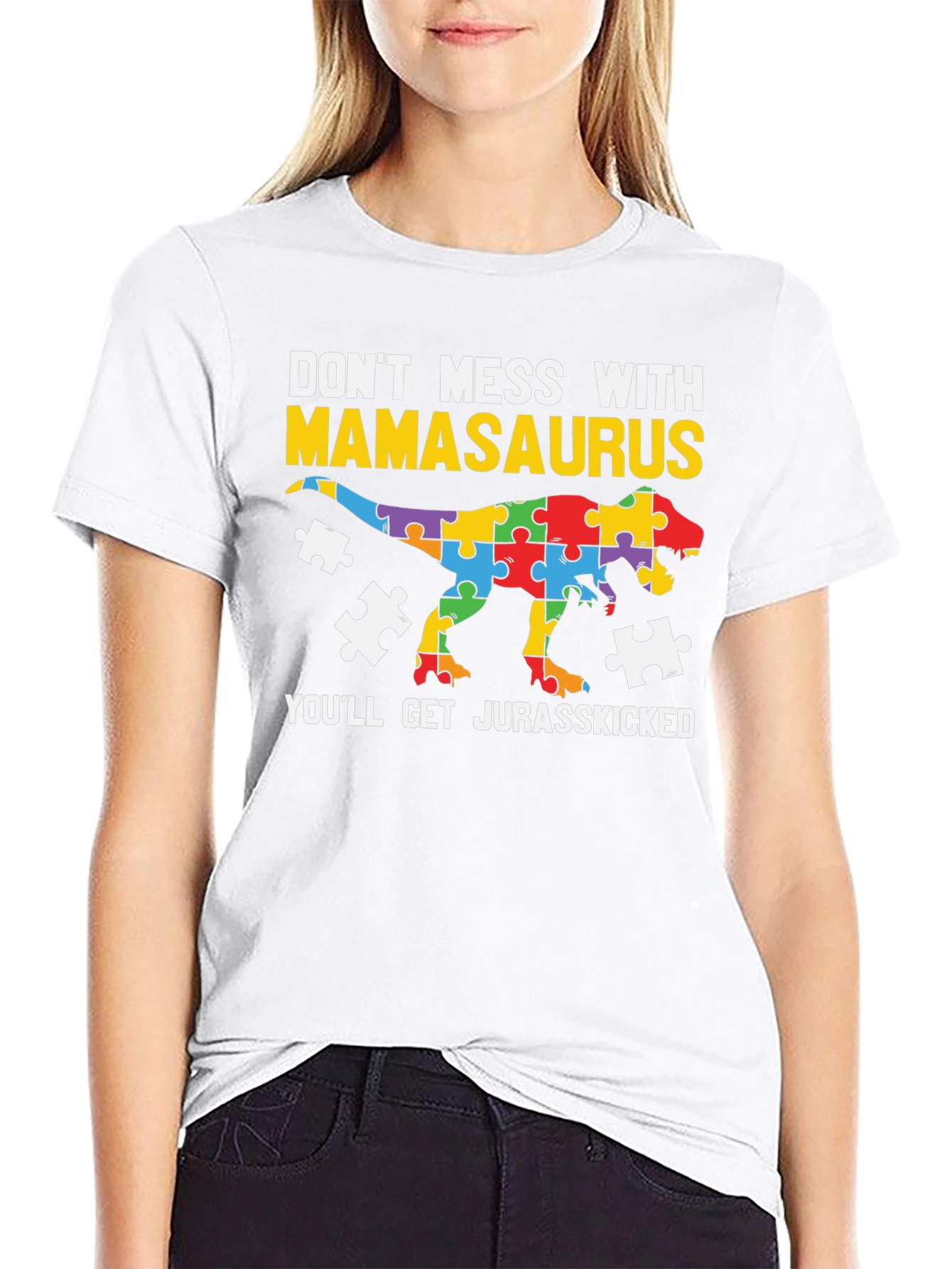 Mamasaurus Autism Awareness T-Shirt