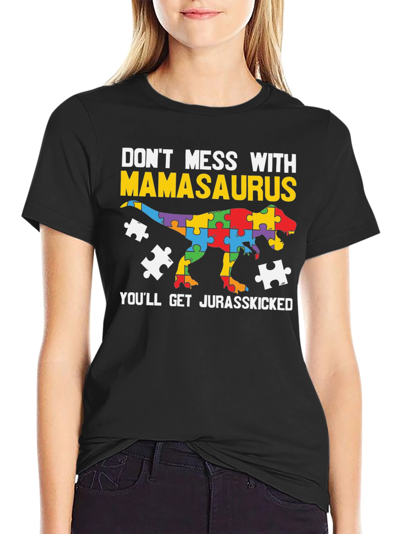 Mamasaurus Autism Awareness T-Shirt