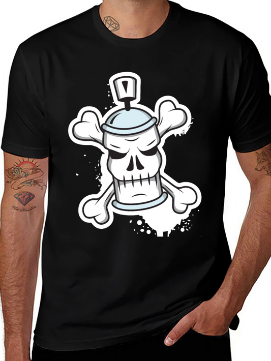 Spray Paint Skull Bones T-Shirt - Edgy Streetwear