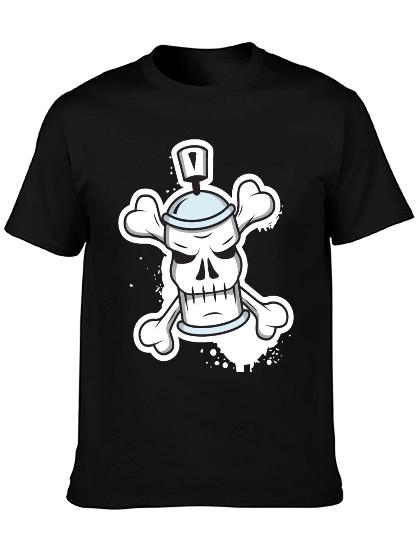 Spray Paint Skull Bones T-Shirt - Edgy Streetwear