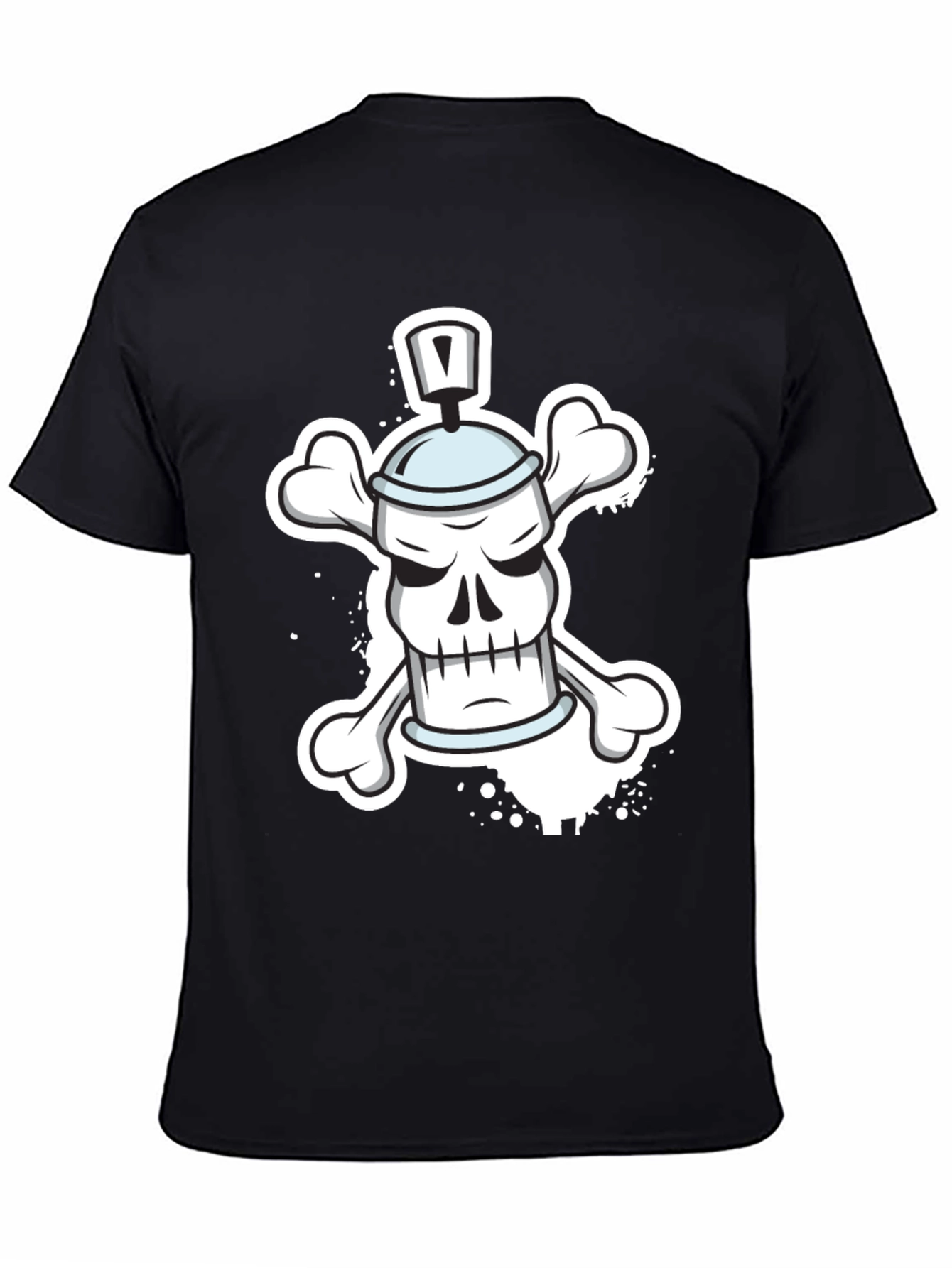 Spray Paint Skull Bones T-Shirt - Edgy Streetwear