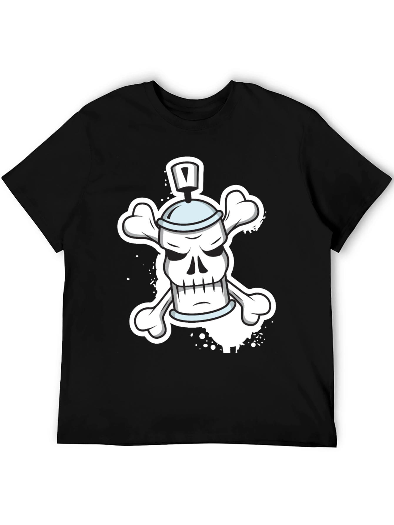 Spray Paint Skull Bones T-Shirt - Edgy Streetwear