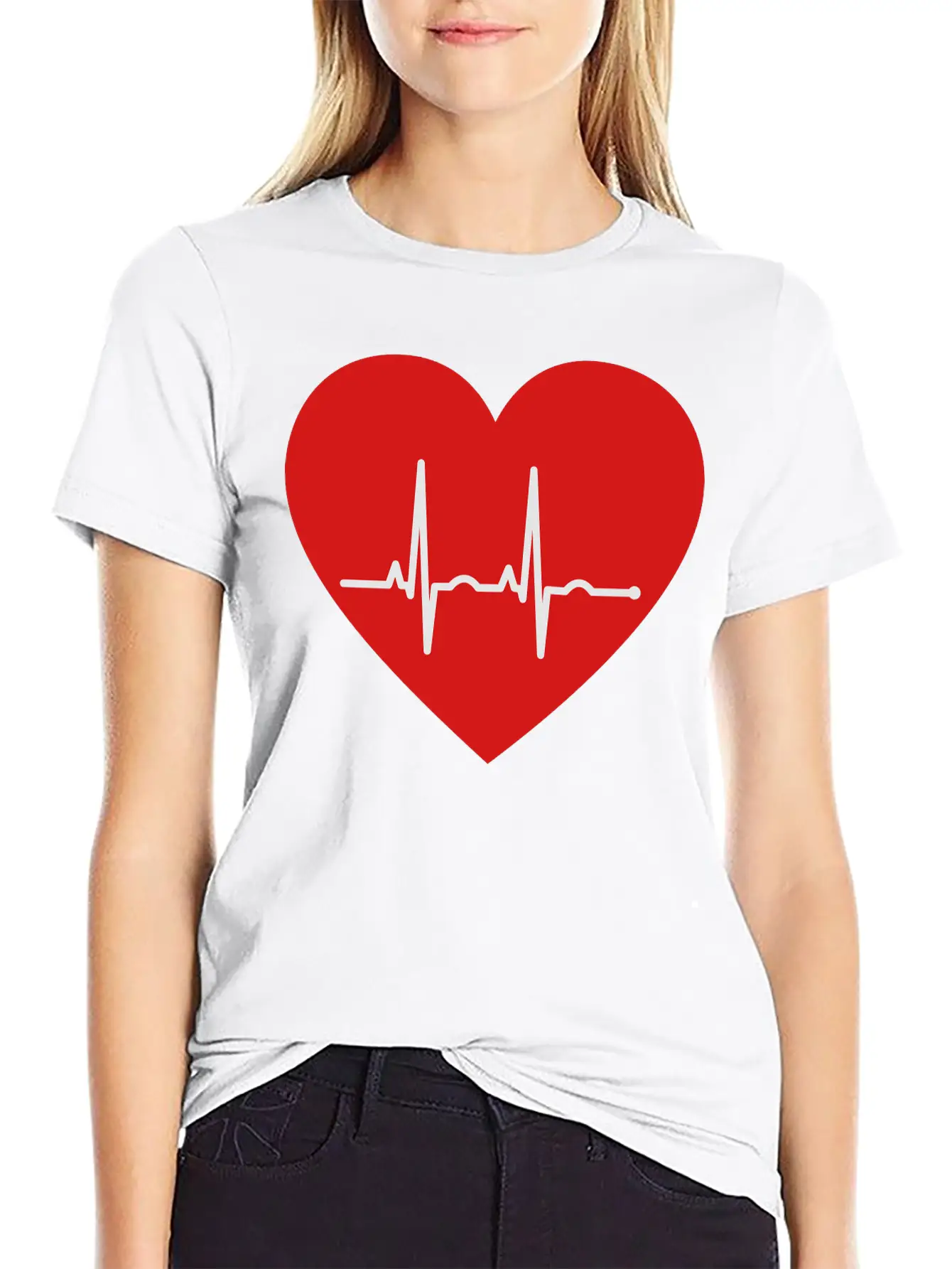 EKG Heart Unisex Casual T-Shirt – Clean Design For Daily Comfort