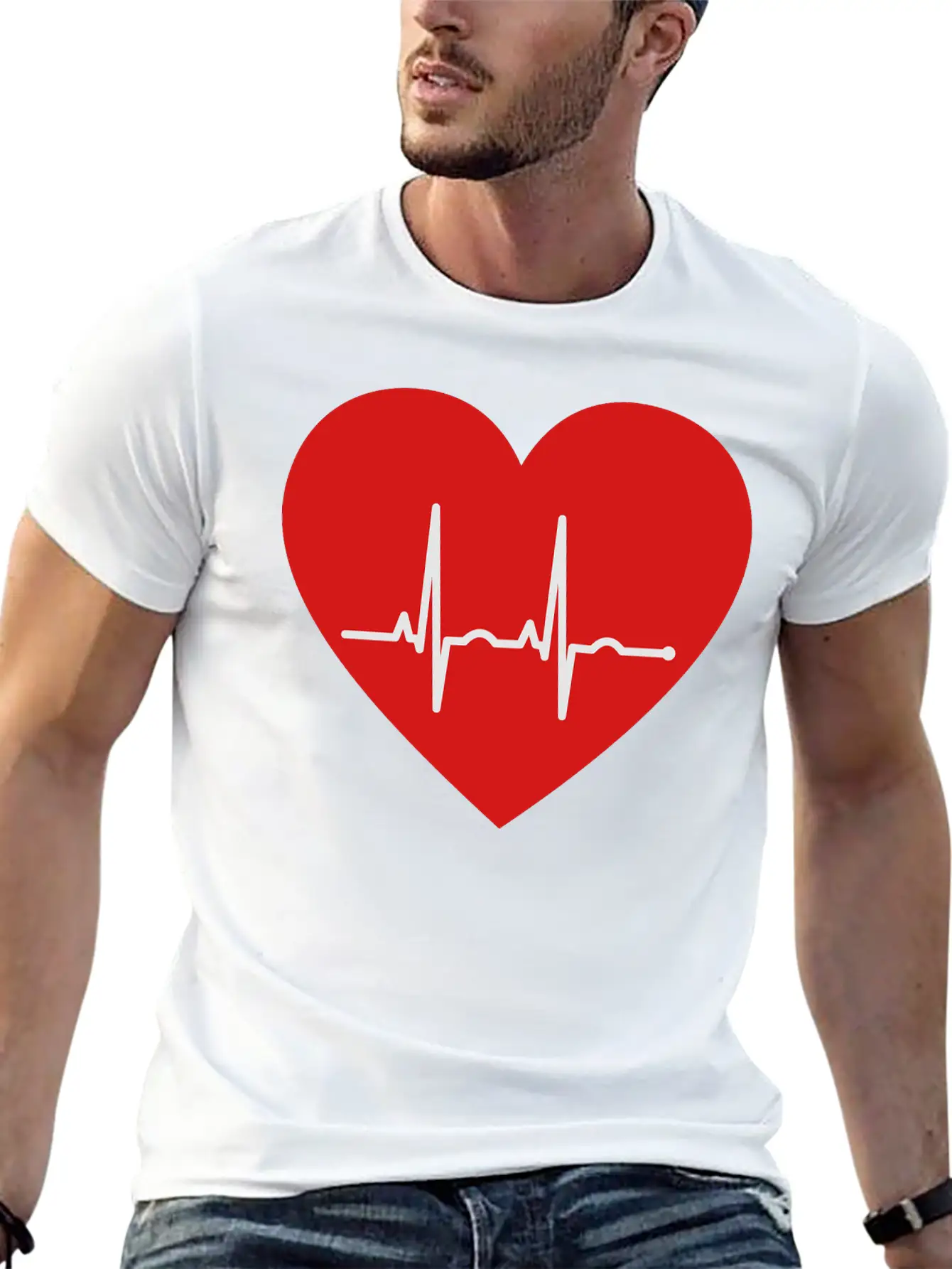 EKG Heart Unisex Casual T-Shirt – Clean Design For Daily Comfort