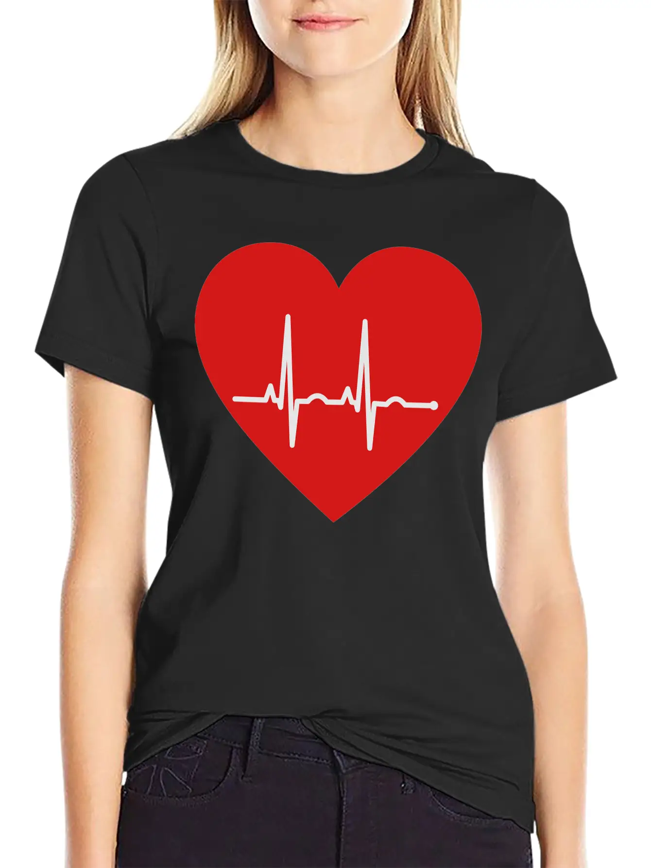 EKG Heart Unisex Casual T-Shirt – Clean Design For Daily Comfort