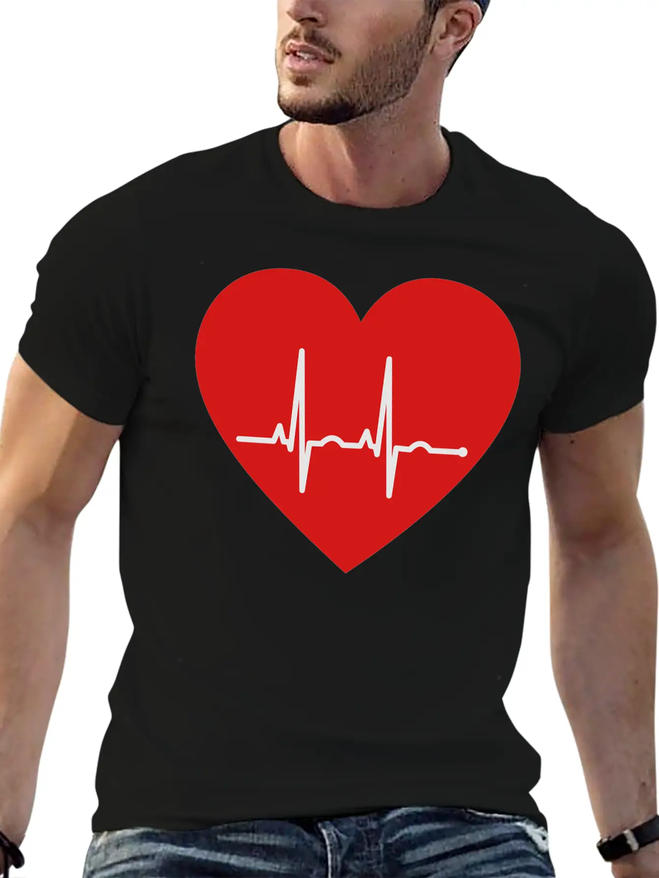 EKG Heart Unisex Casual T-Shirt – Clean Design For Daily Comfort