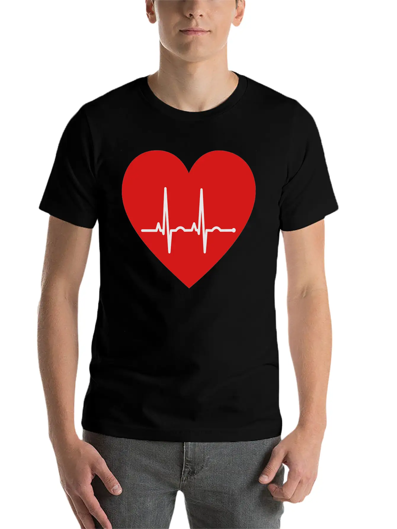 EKG Heart Unisex Casual T-Shirt – Clean Design For Daily Comfort