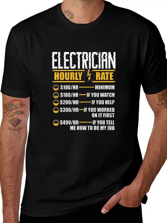 Electrician Hourly Rate Unisex Casual T-Shirt – Clean Design For Daily Comfort