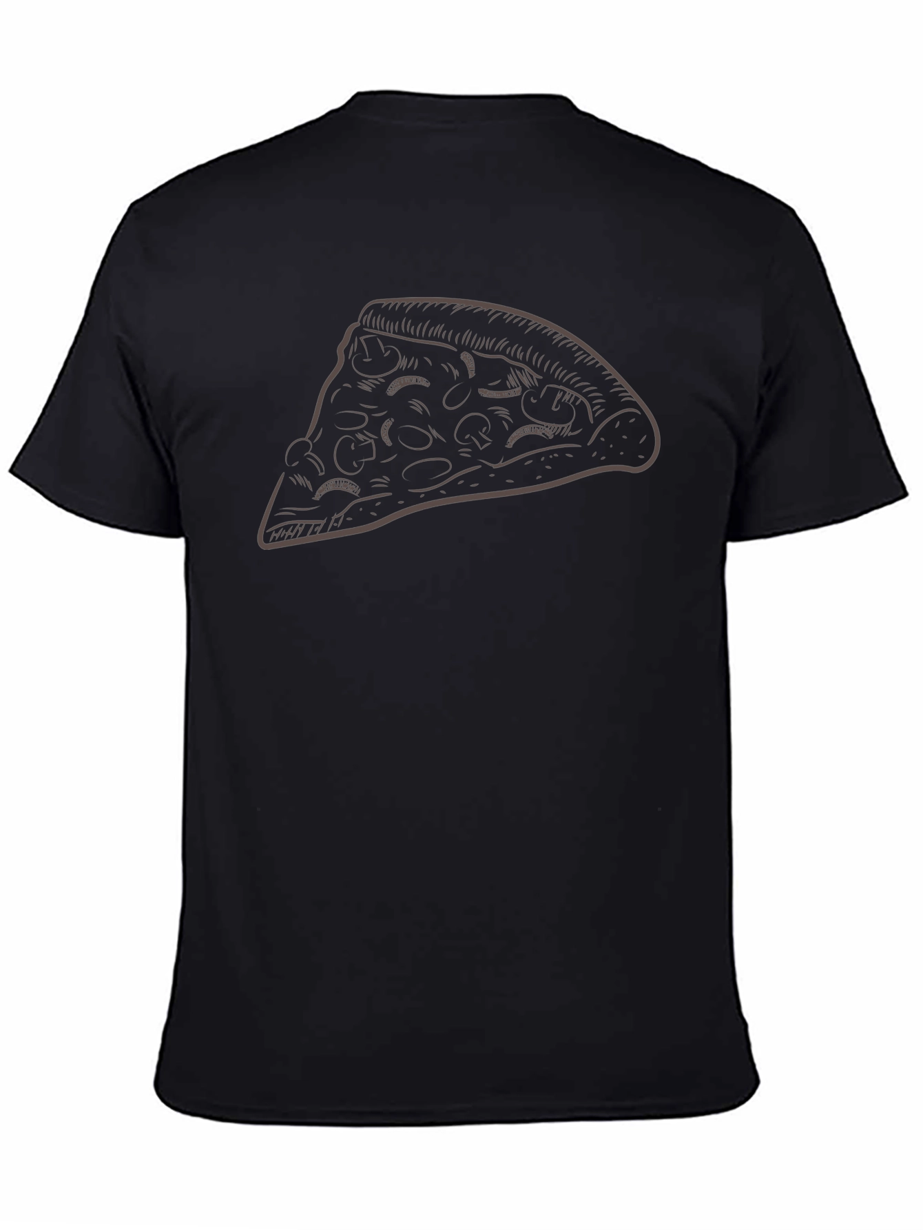Pizza Slice Graphic Tee - Casual Black T-Shirt