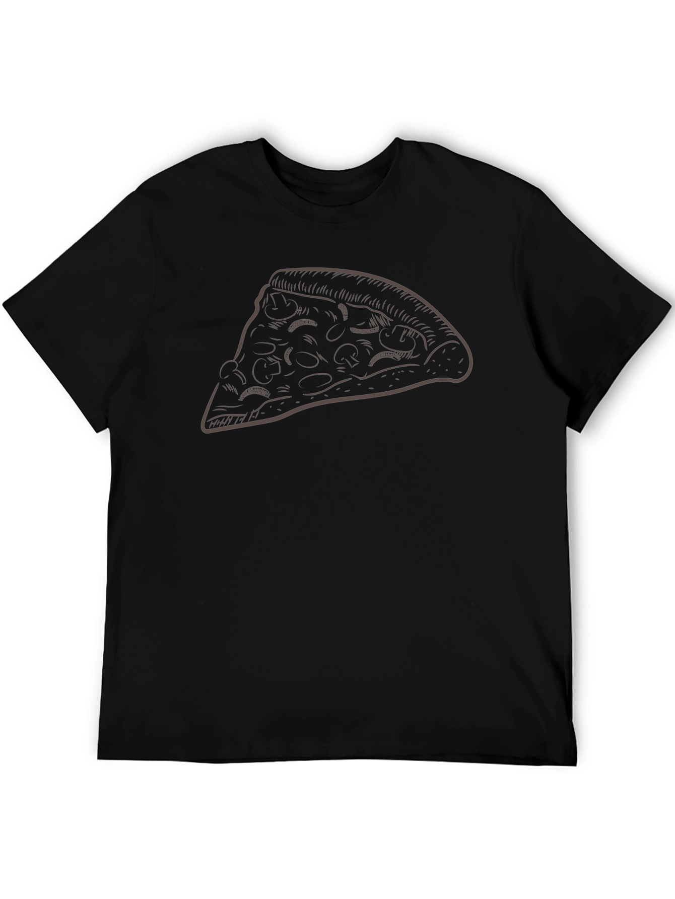 Pizza Slice Graphic Tee - Casual Black T-Shirt