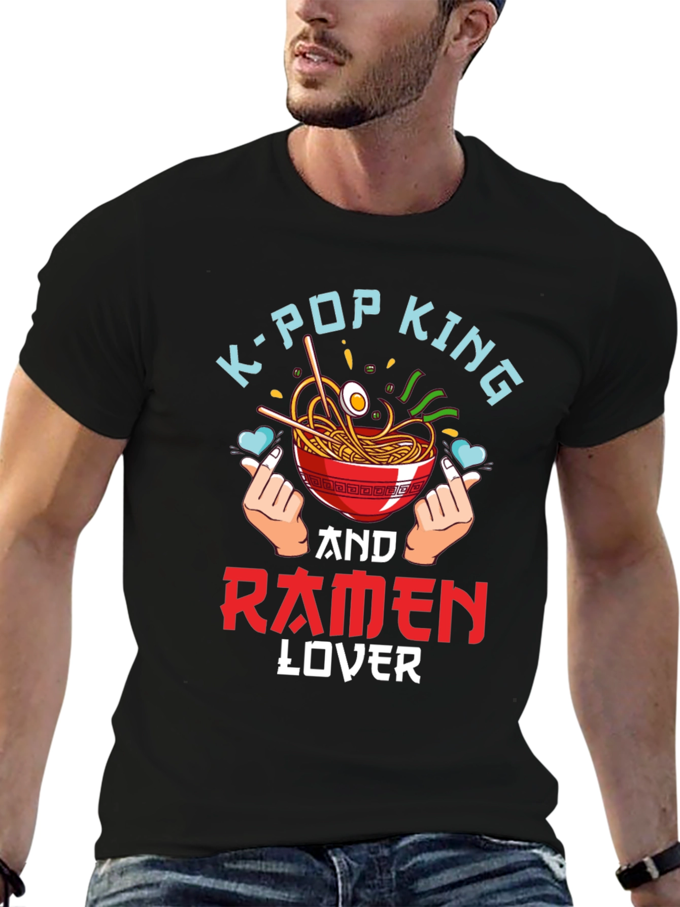K-Pop King Ramen Lover Black T-Shirt