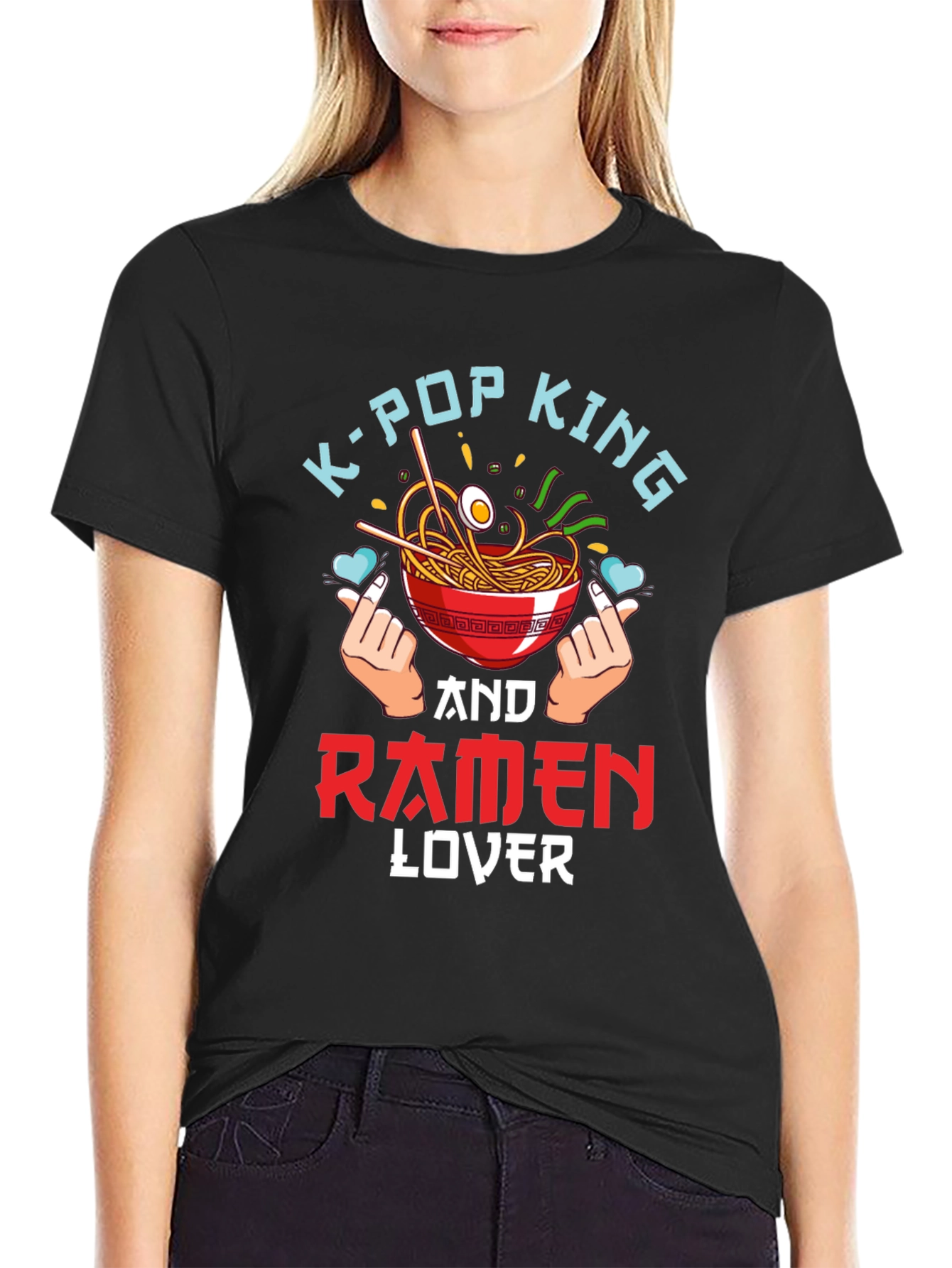 K-Pop King Ramen Lover Black T-Shirt