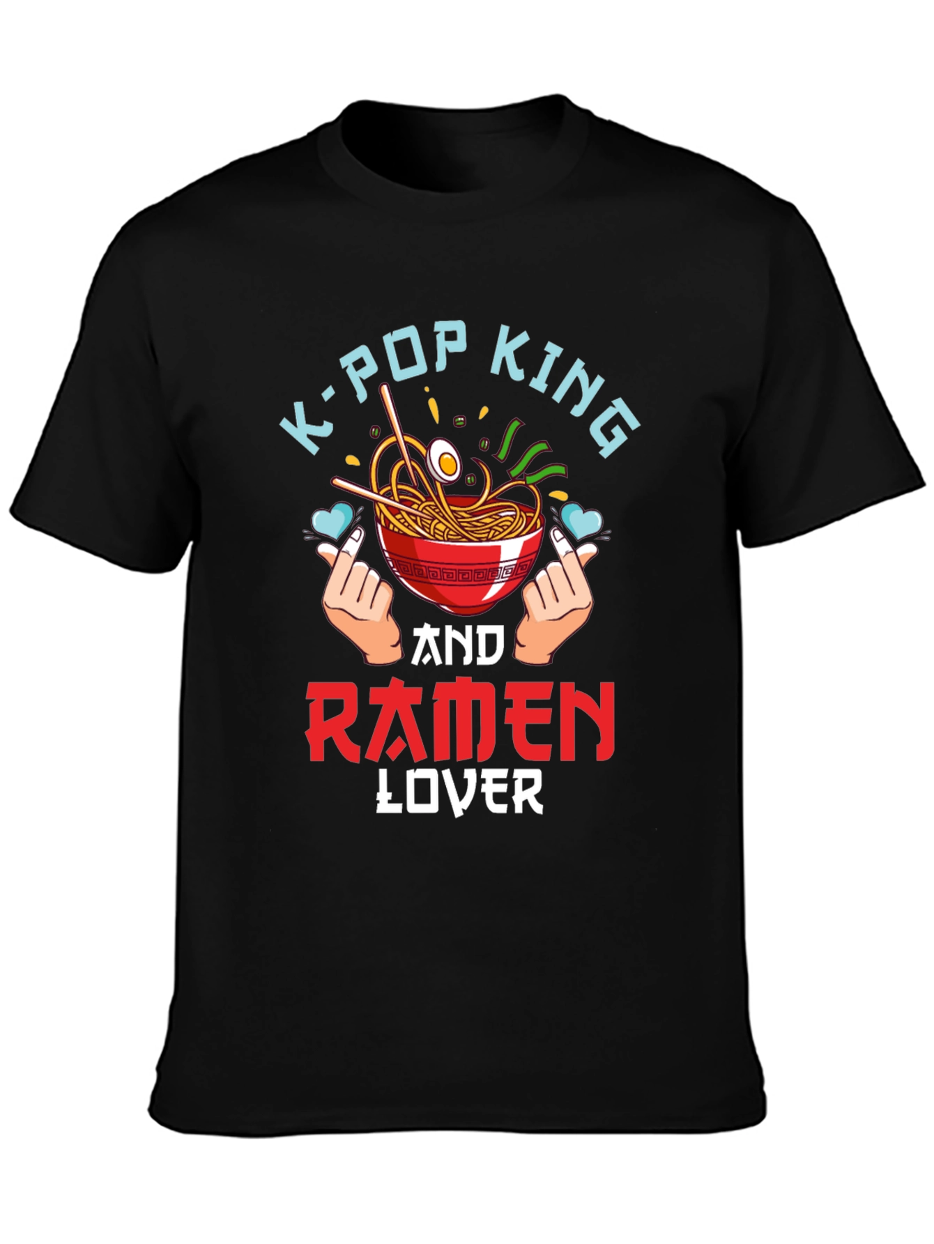 K-Pop King Ramen Lover Black T-Shirt