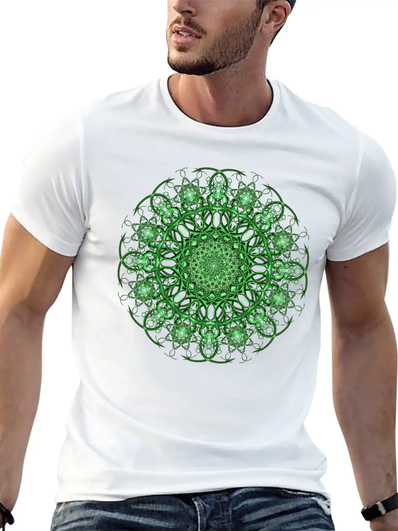 Emerald Eye Mandala Unisex Casual T-Shirt – Clean Design For Daily Comfort