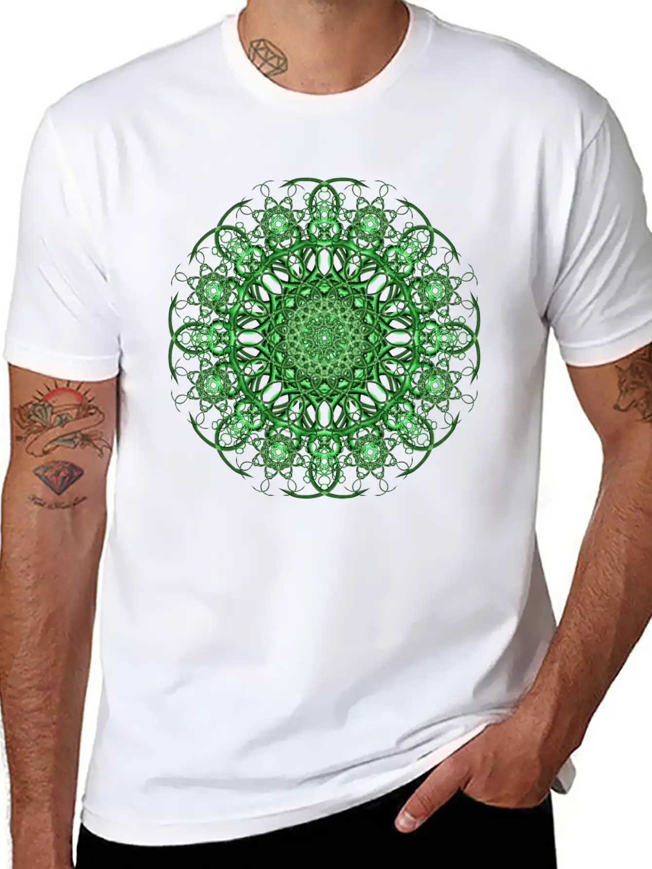 Emerald Eye Mandala Unisex Casual T-Shirt – Clean Design For Daily Comfort
