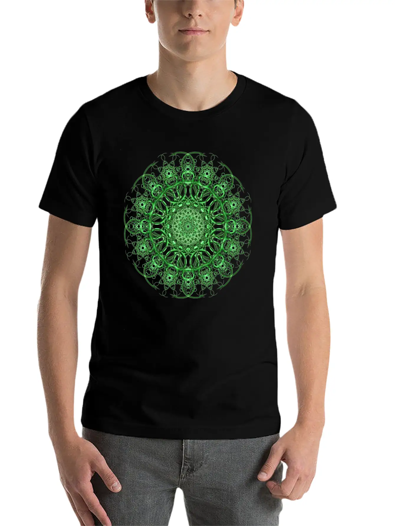 Emerald Eye Mandala Unisex Casual T-Shirt – Clean Design For Daily Comfort