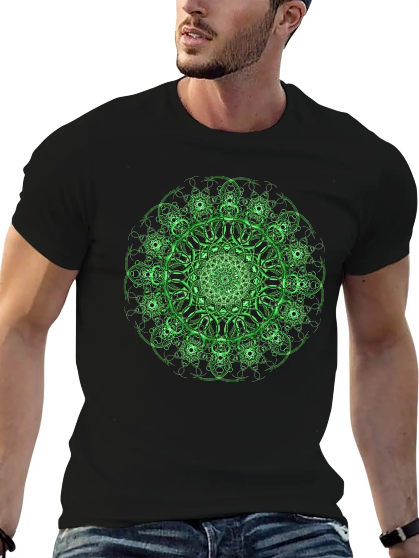 Emerald Eye Mandala Unisex Casual T-Shirt – Clean Design For Daily Comfort