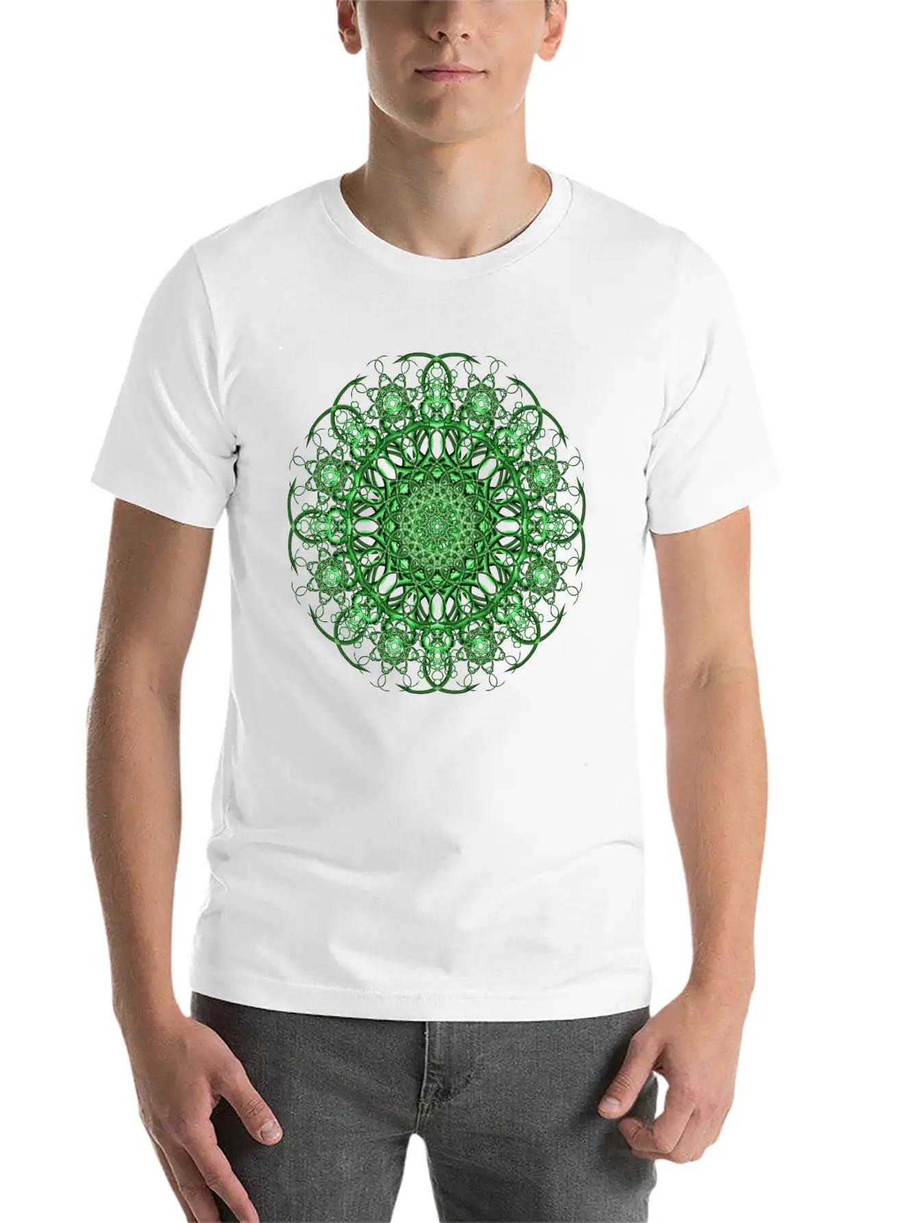 Emerald Eye Mandala Unisex Casual T-Shirt – Clean Design For Daily Comfort