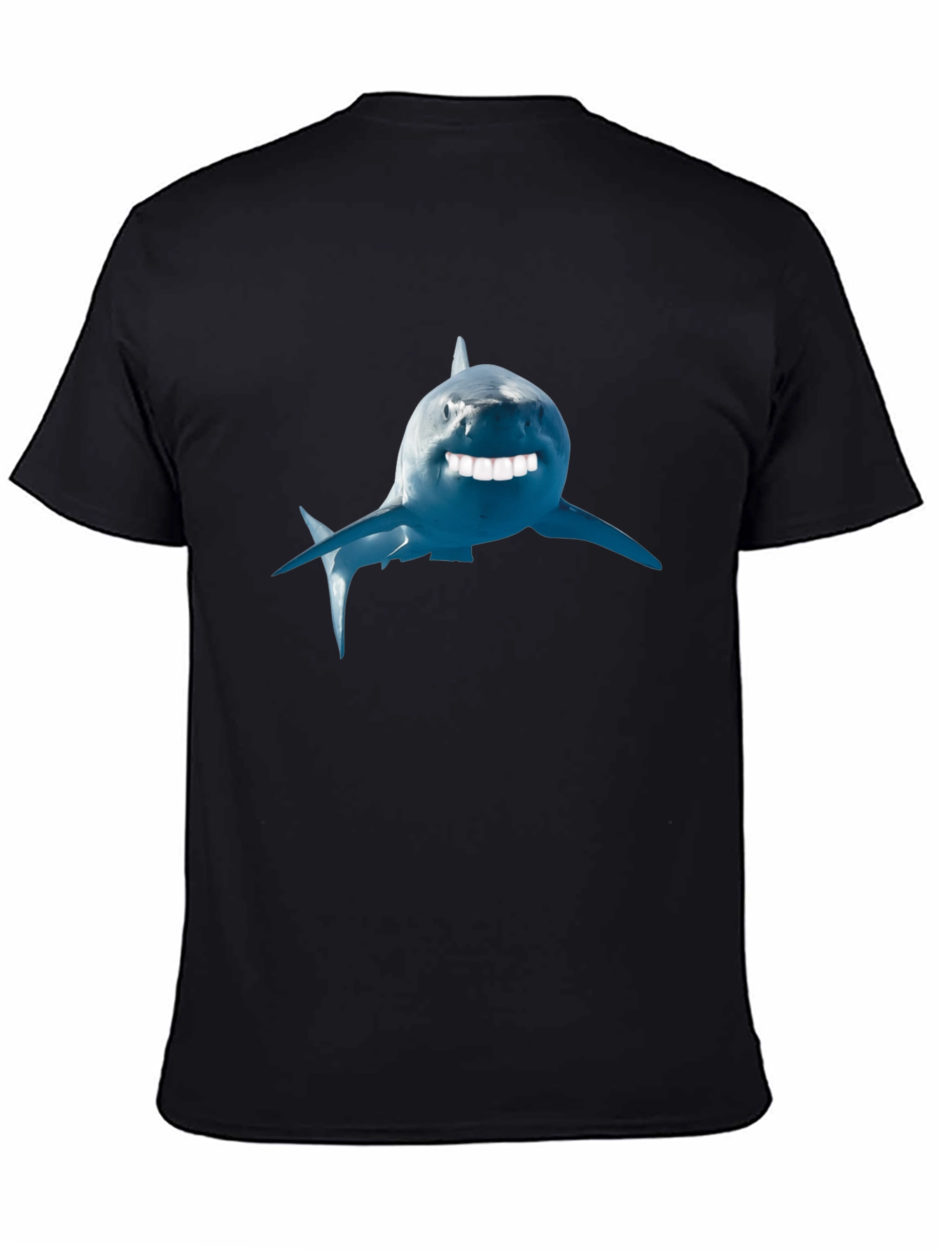 Funny Shark Graphic Tee - Black Cotton T-Shirt