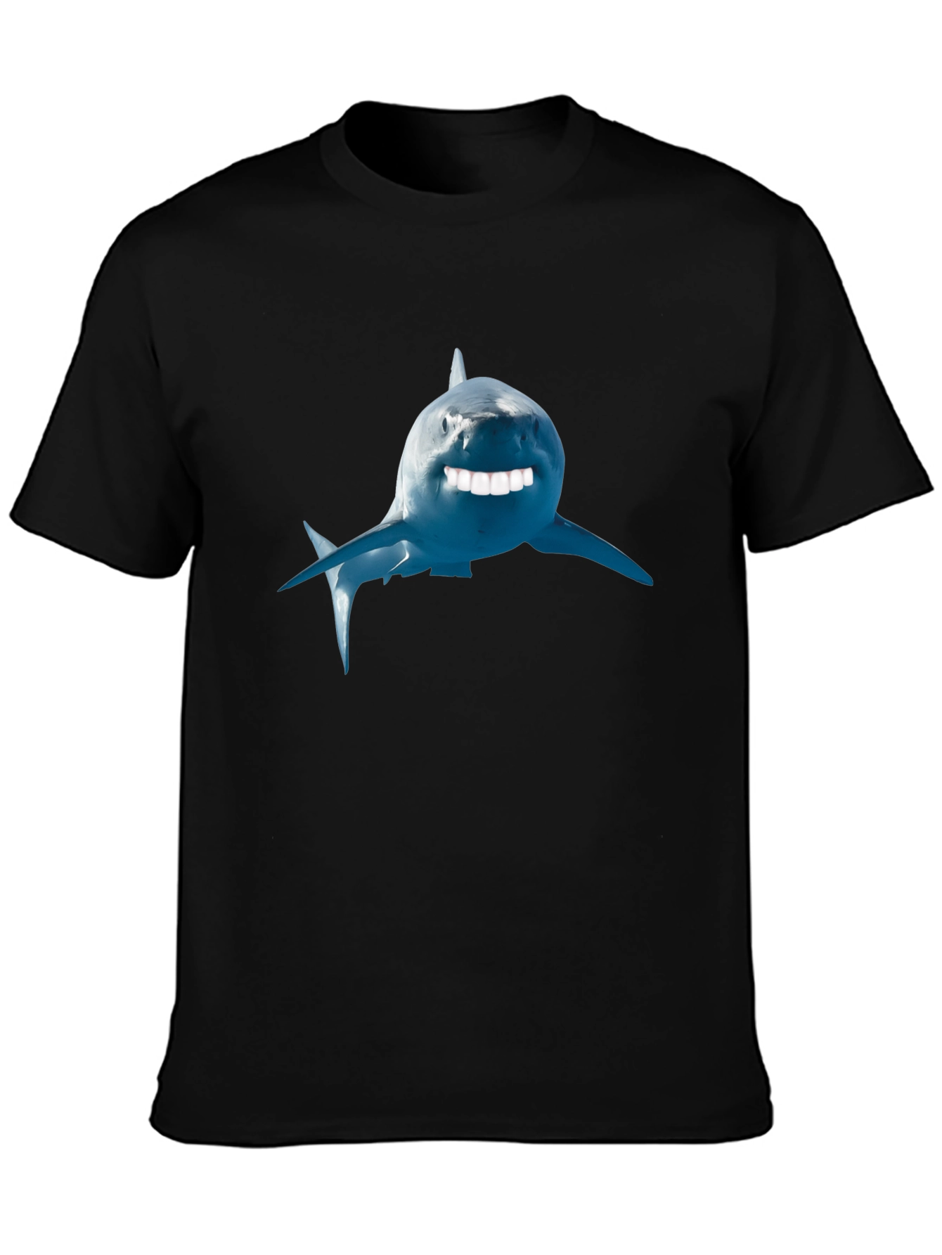 Funny Shark Graphic Tee - Black Cotton T-Shirt