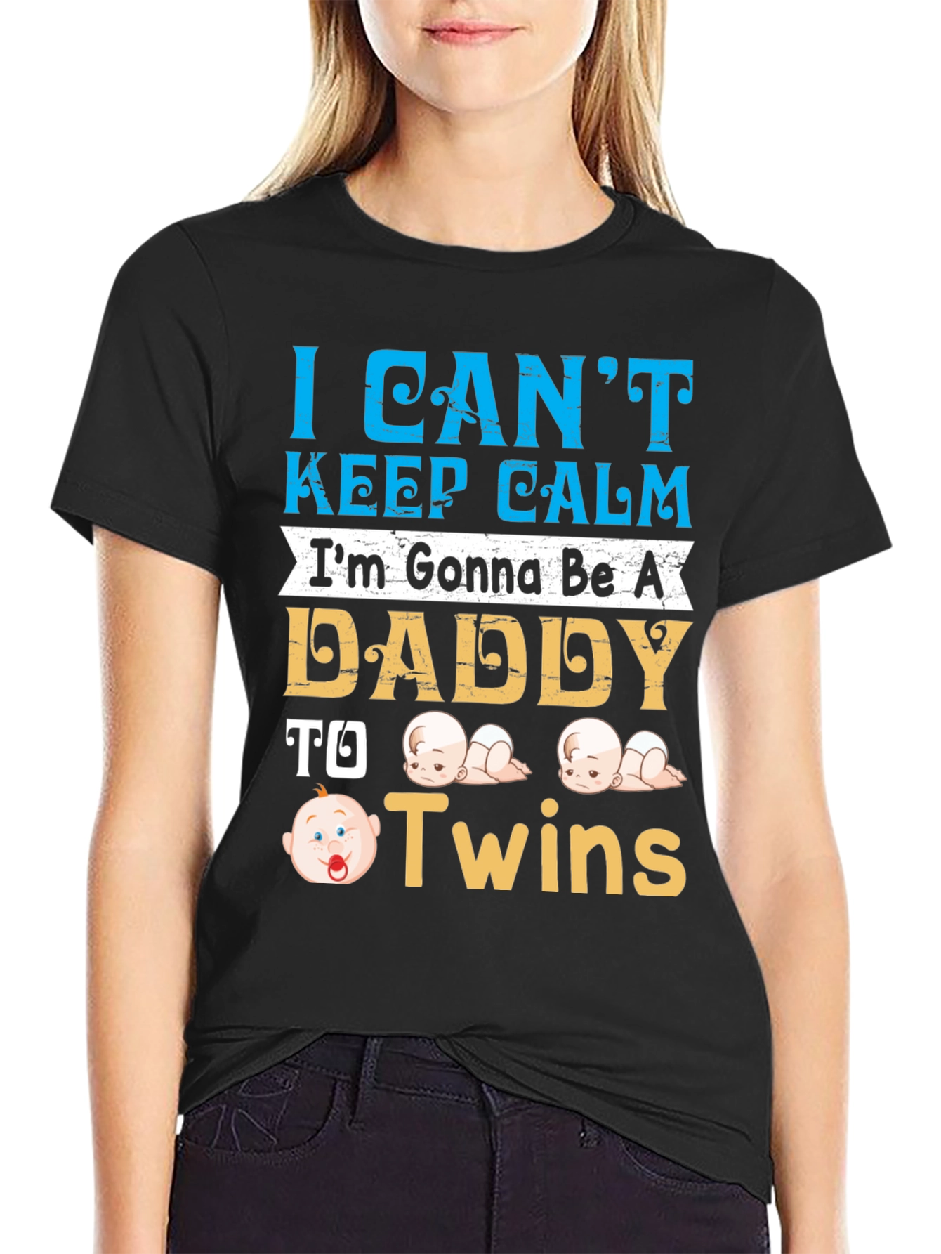I Cant Keep Calm Daddy to Twins T-Shirt