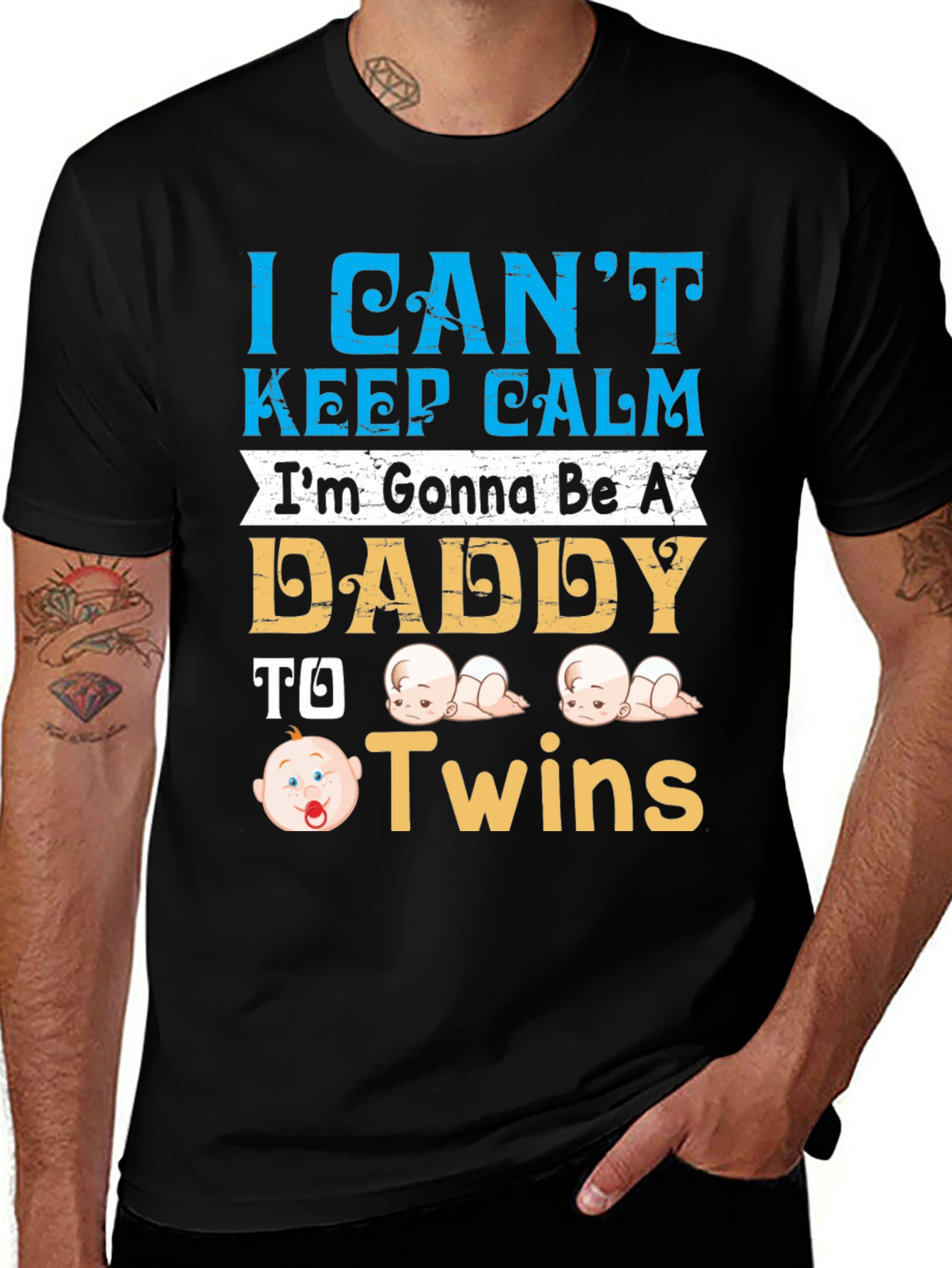 I Cant Keep Calm Daddy to Twins T-Shirt