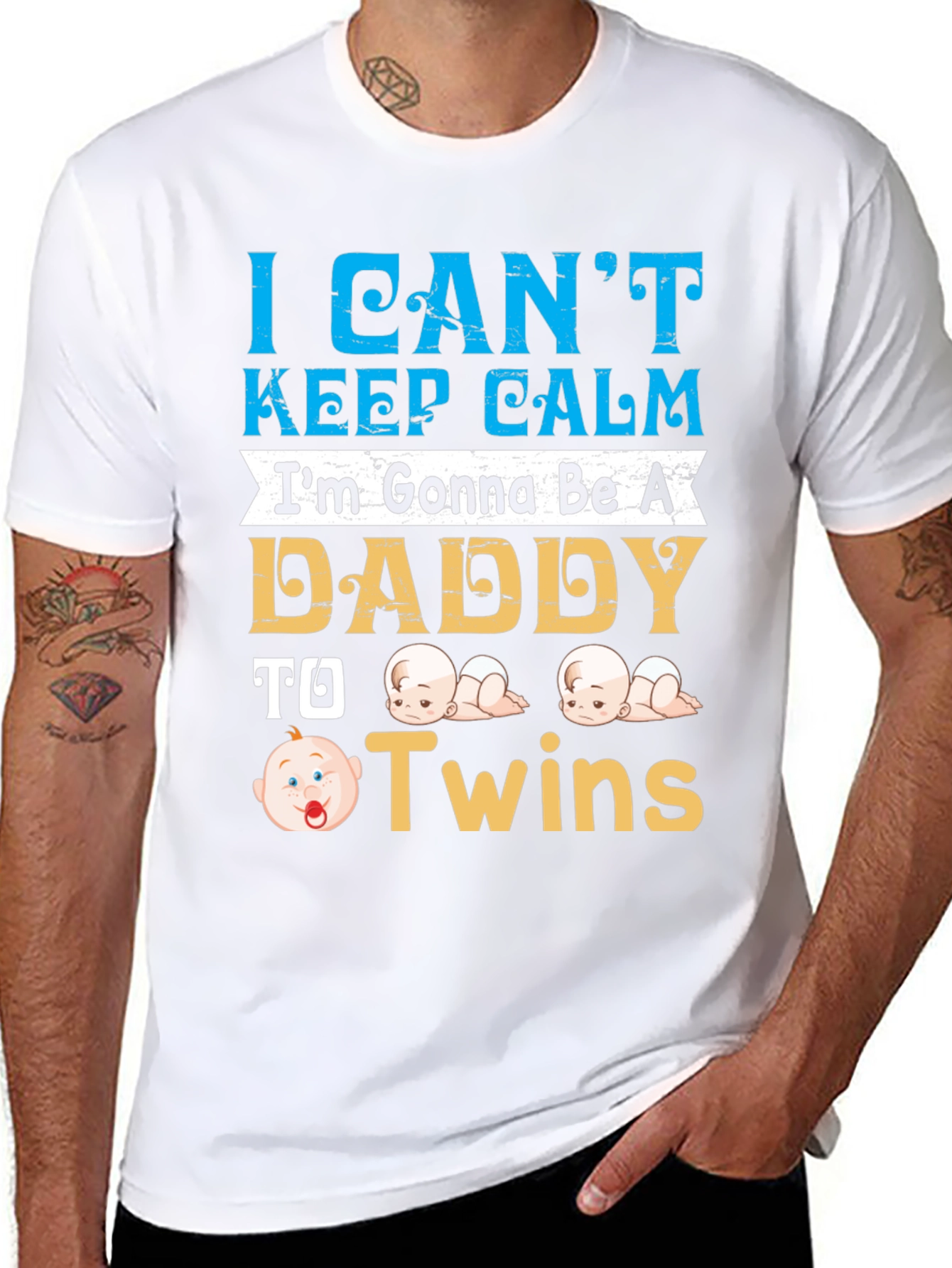I Cant Keep Calm Daddy to Twins T-Shirt