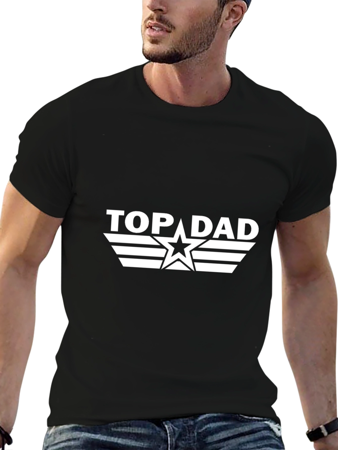 Top Dad Black T-Shirt - Fathers Day Gift
