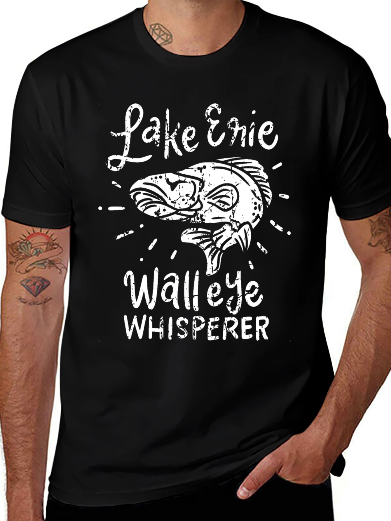 Lake Erie Walleye Whisperer Black T-Shirt