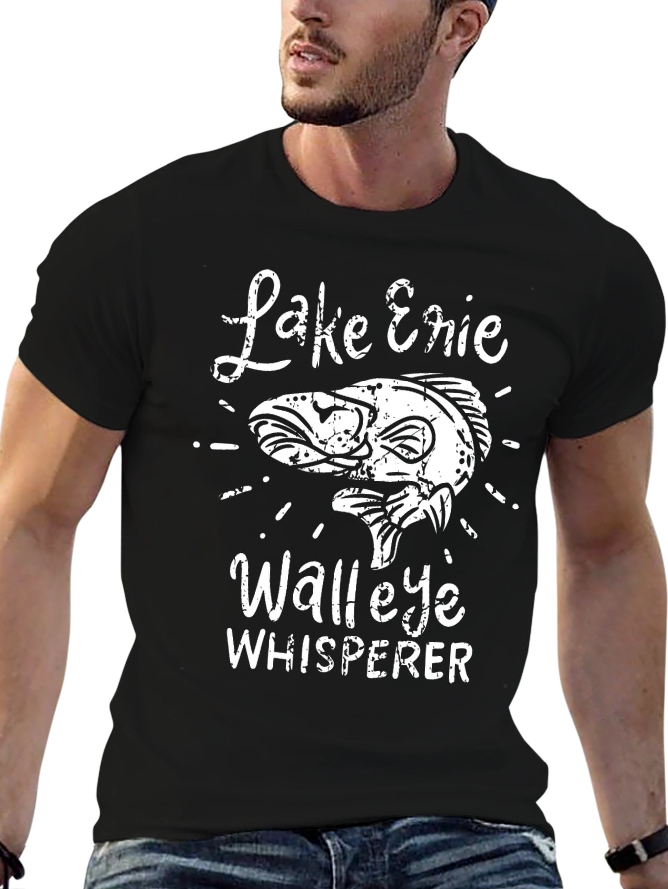 Lake Erie Walleye Whisperer Black T-Shirt