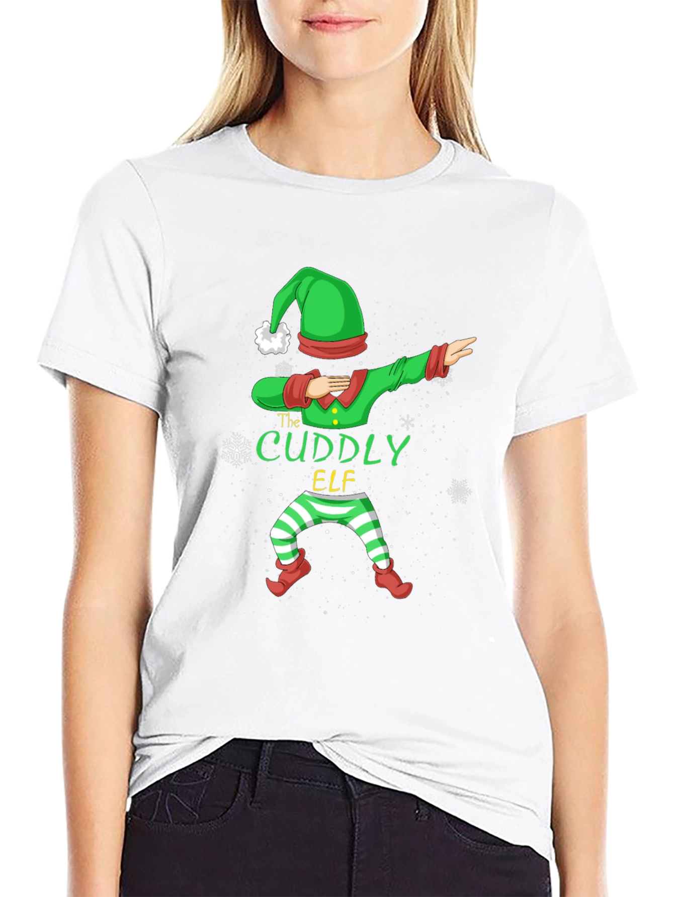 Cuddly Elf Dabbing Christmas T-Shirt